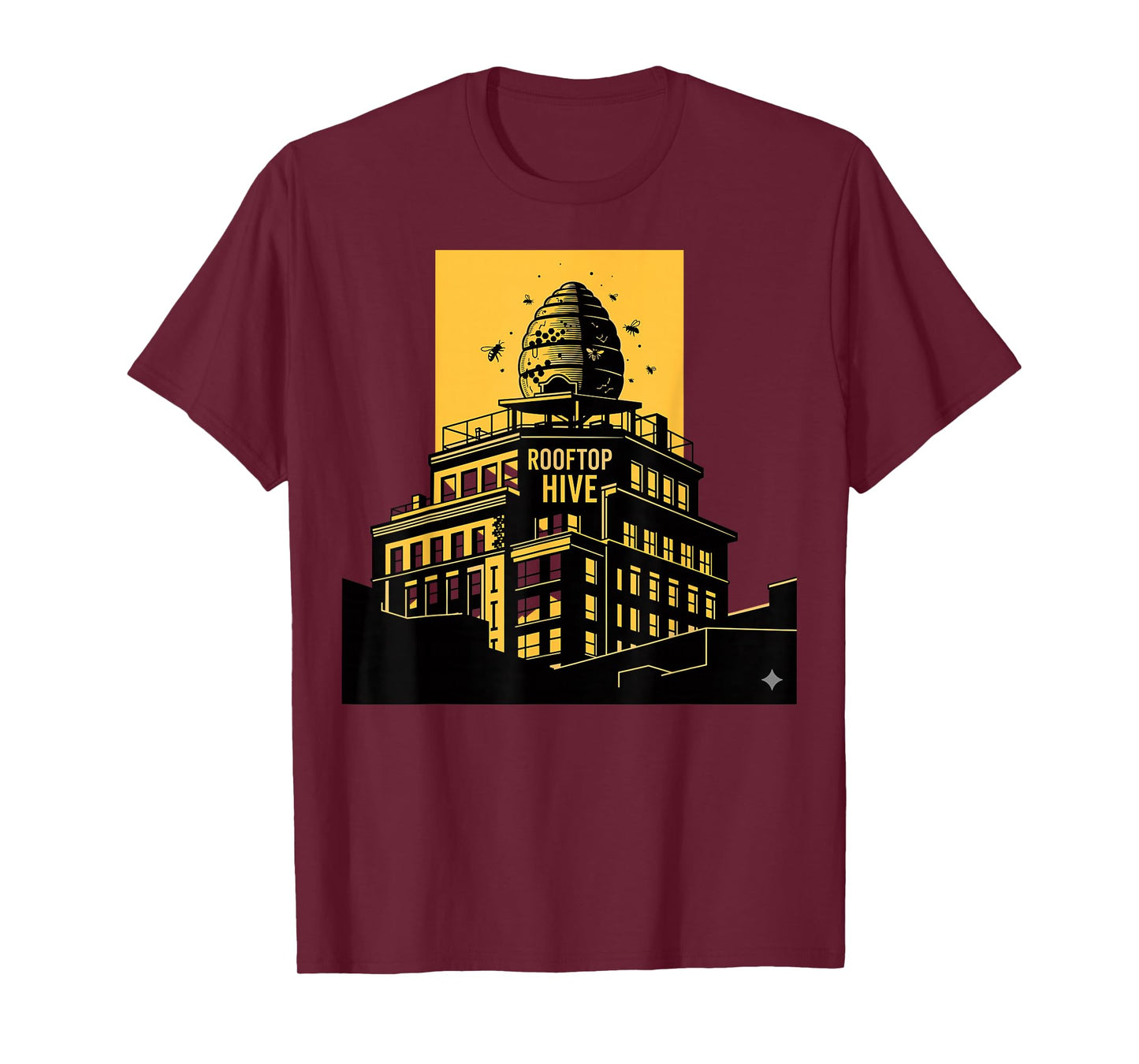 Rooftop Honey Urban City Apiary Pollinator Homegrown Bees T-Shirt