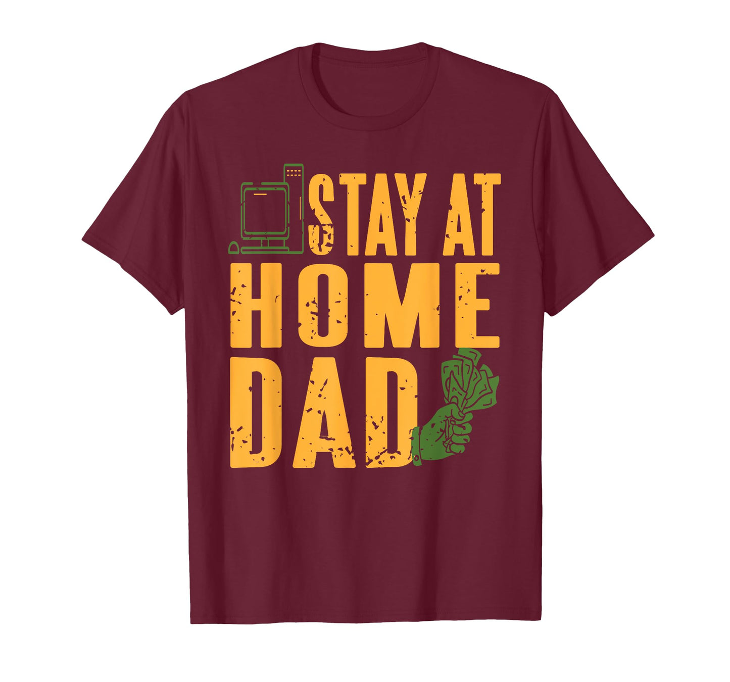 Funny Stay at Home Dad Computer Work and Family Humor T-Shirt