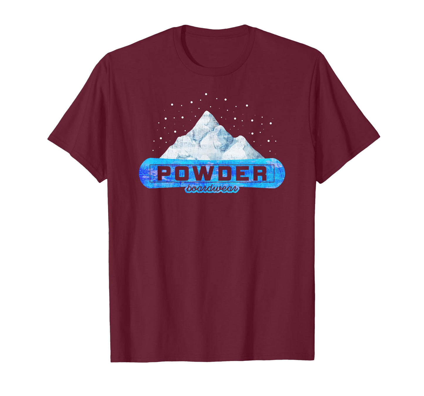 Vintage Powder Boardwear Snowboarding Gift Blue Logo T-Shirt
