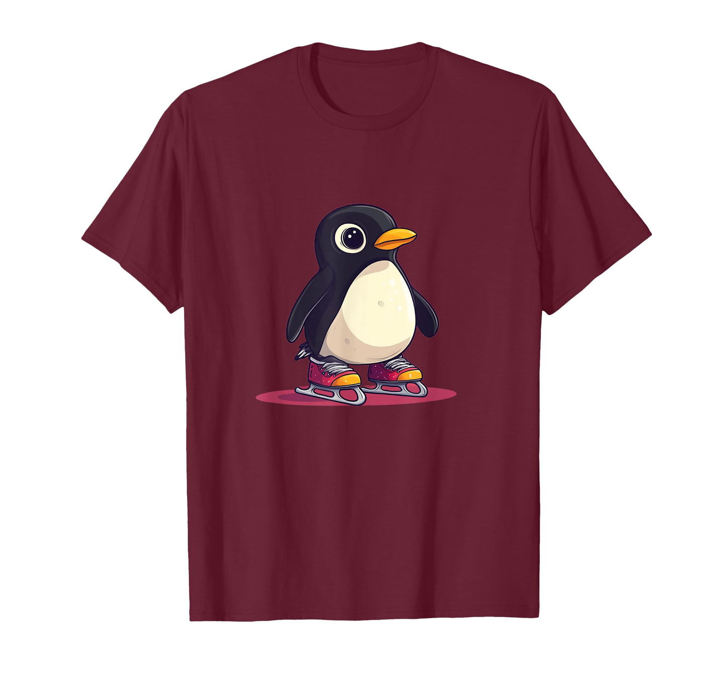 Quirky Penguin Spins in Skating Shoes for Ice and Snow Fans T-Shirt