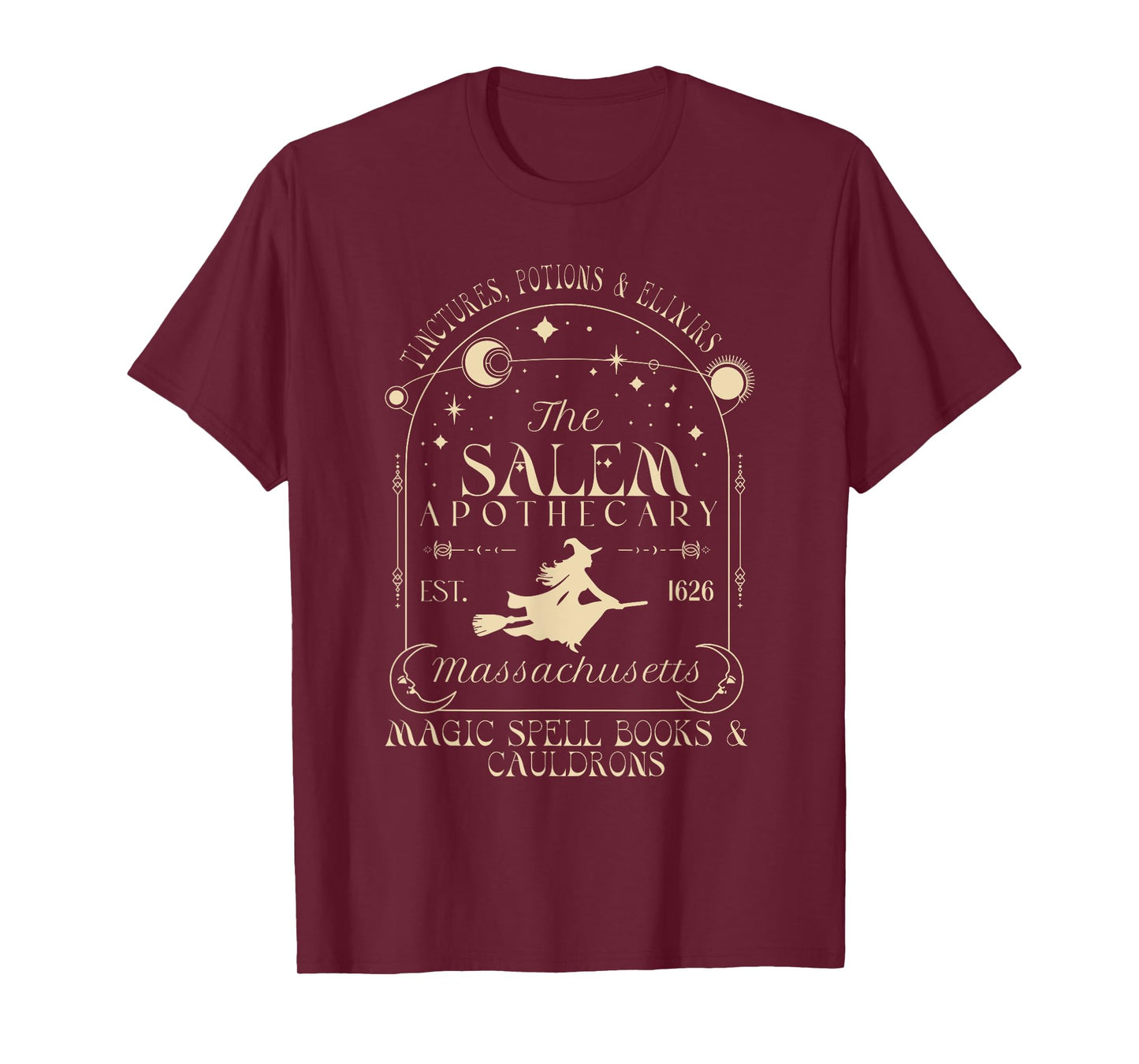 Retro Boho Celestial Salem Apothecary Witch Spooky Halloween T-Shirt