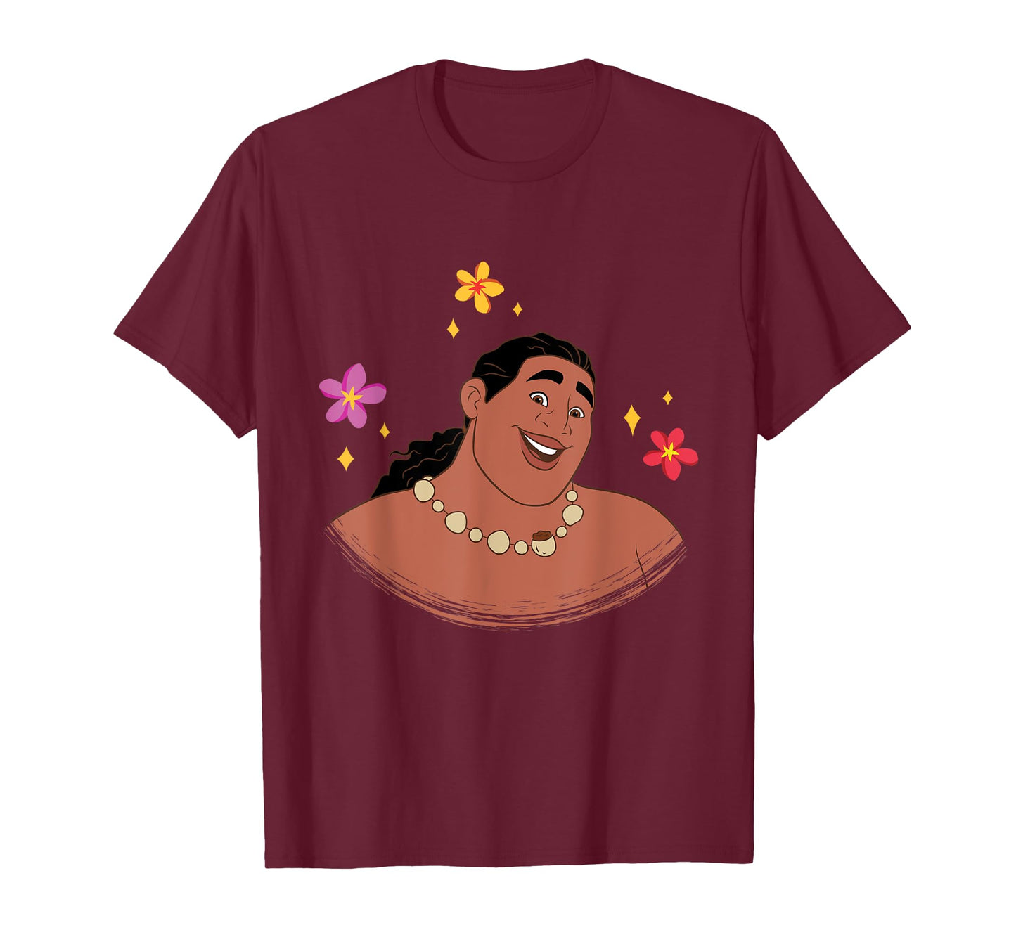 Disney Moana 2 Big Face Moni Tropical Flowers Costume T-Shirt