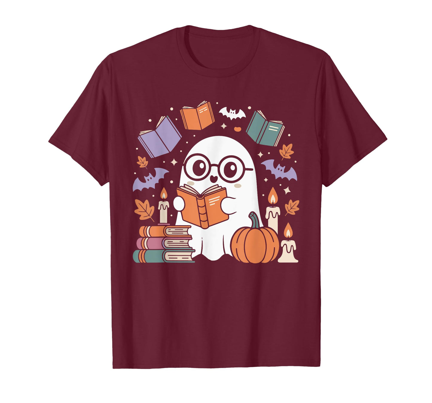 Spooky Librarian Ghost Costume For Book Lovers Men Women T-Shirt