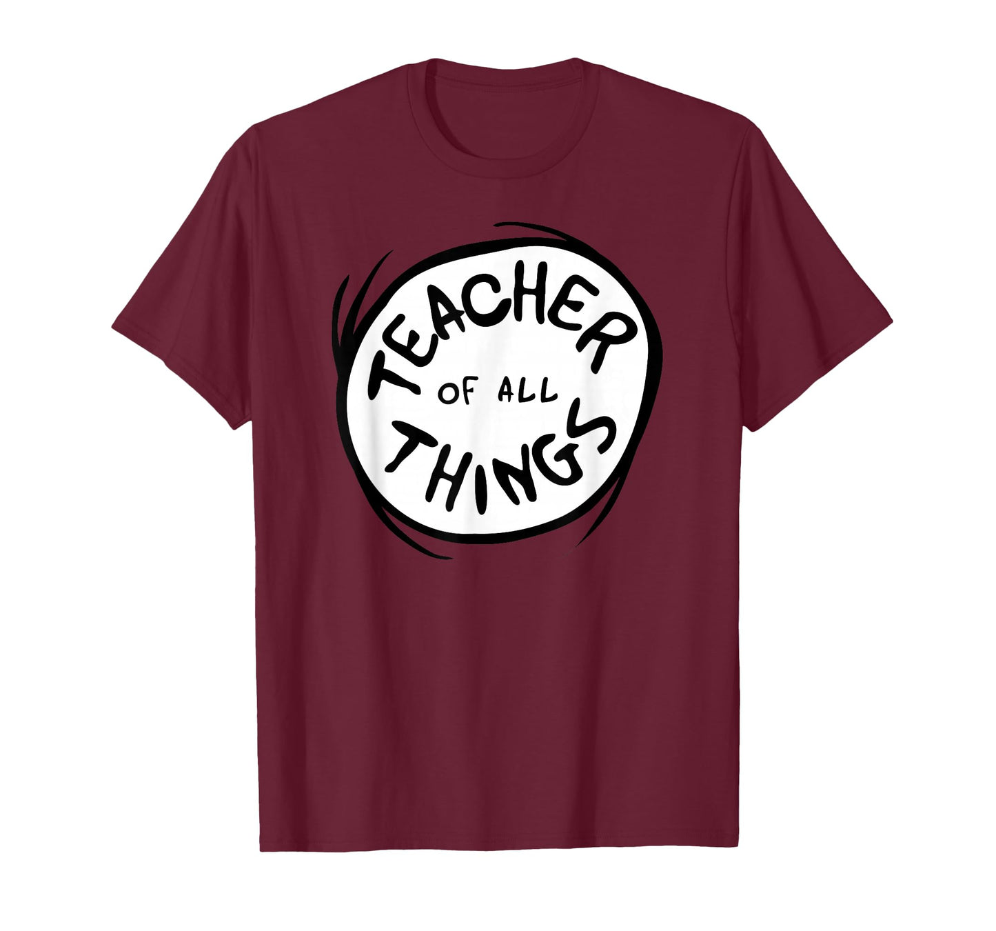 Dr. Seuss Teacher of All Things Red Emblem T-Shirt