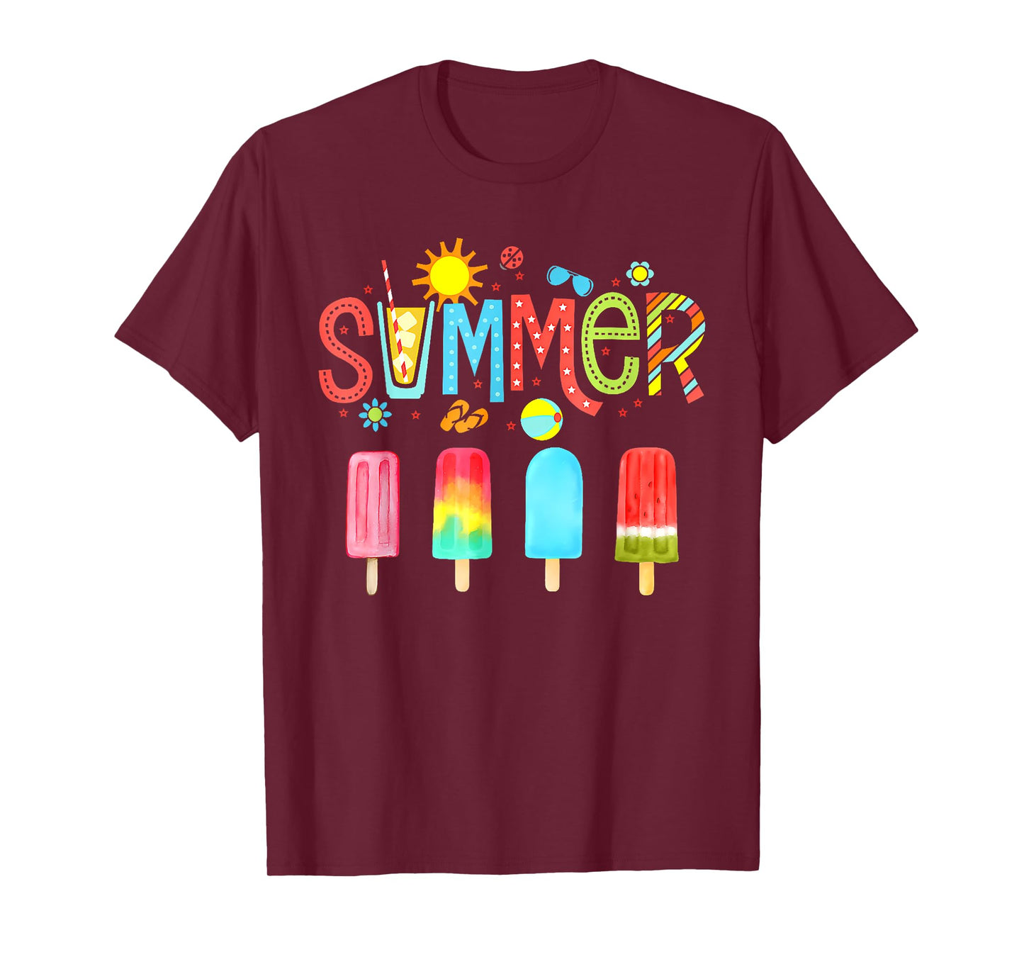 Hello Summer Vacation Ice Cream Popsicle Ice Lolly Gifts Men Women Girls Kids T-Shirt