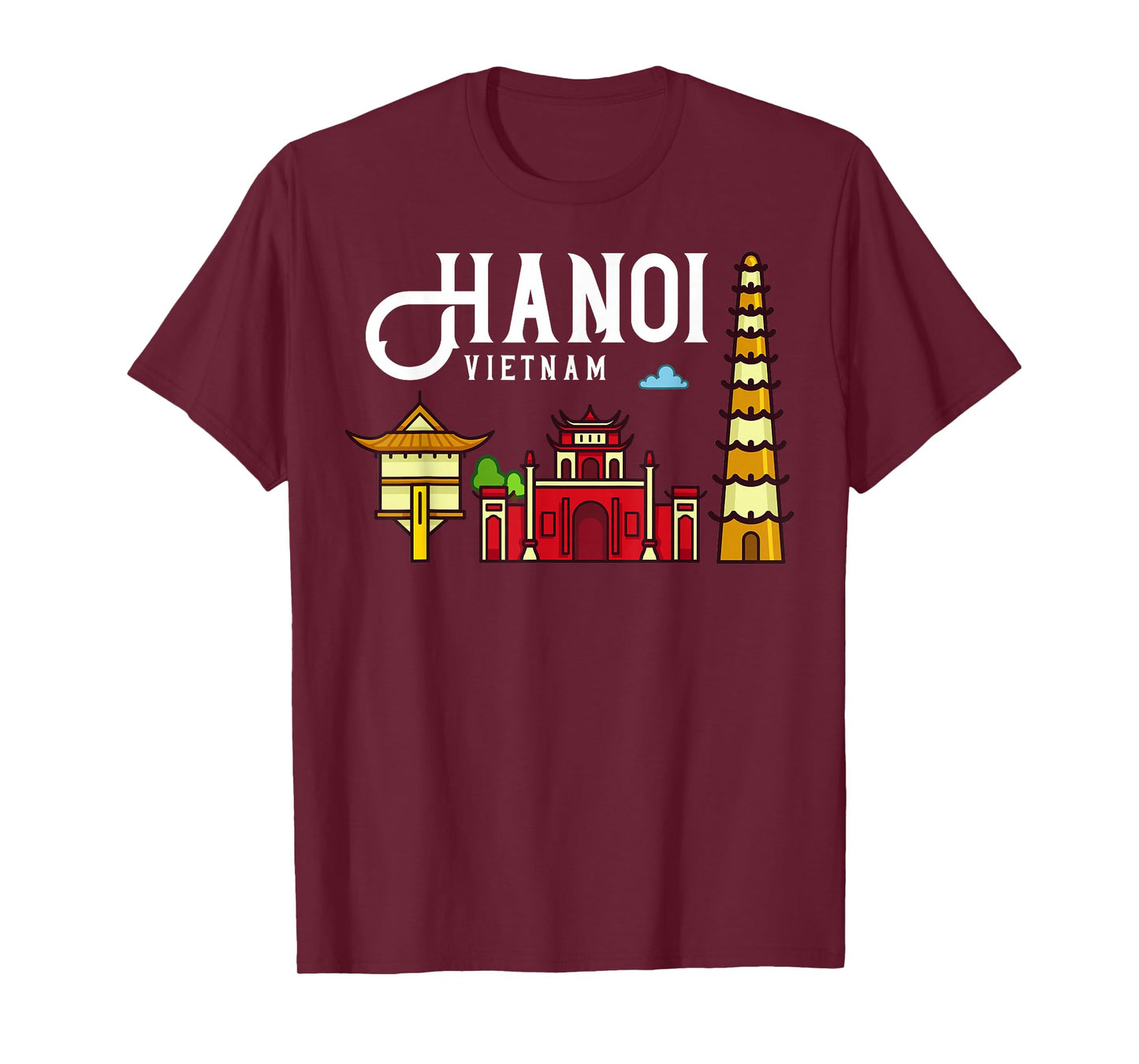 Hanoi Vietnam City Skyline Map Travel T-Shirt