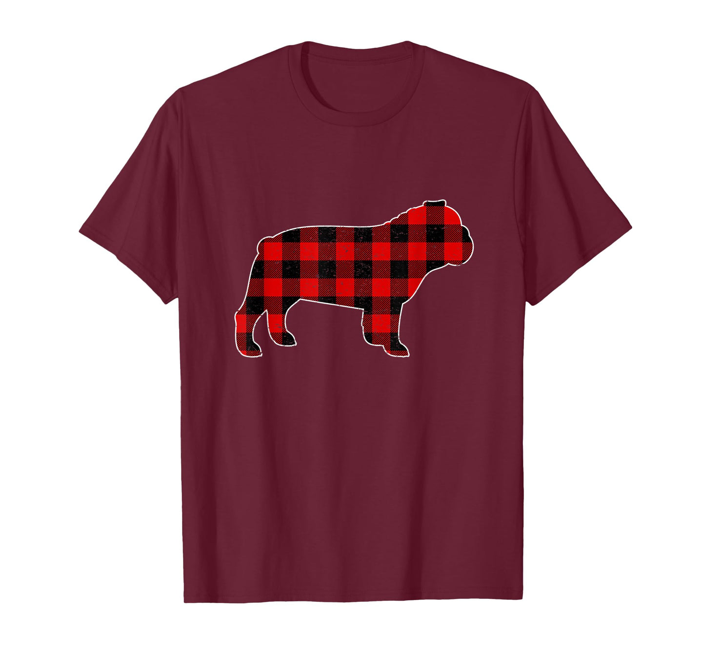 Check Brand For 50, Christmas Buffalo Plaid Bulldog Pajama Men Women Kids T-Shirt