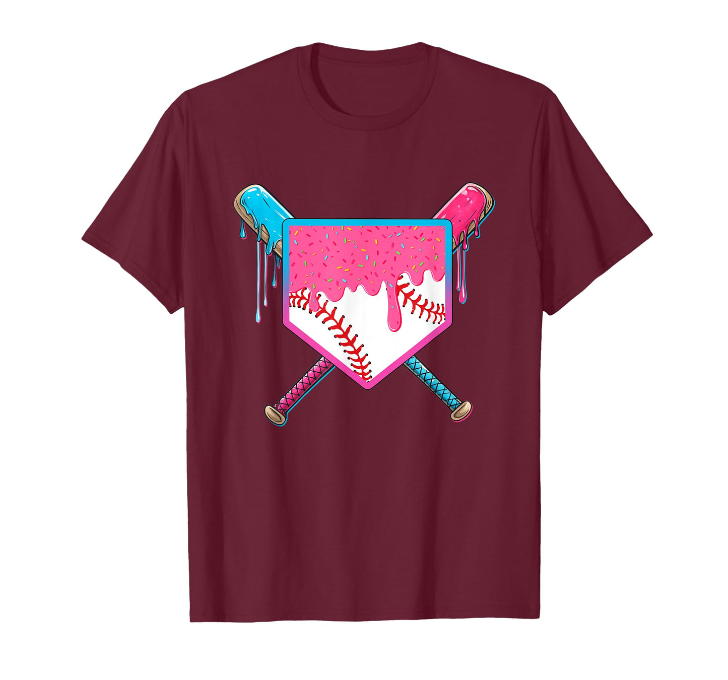 Baseball Bat Home Plate Drip Game Day Baseball Boy Girl Kid T-Shirt
