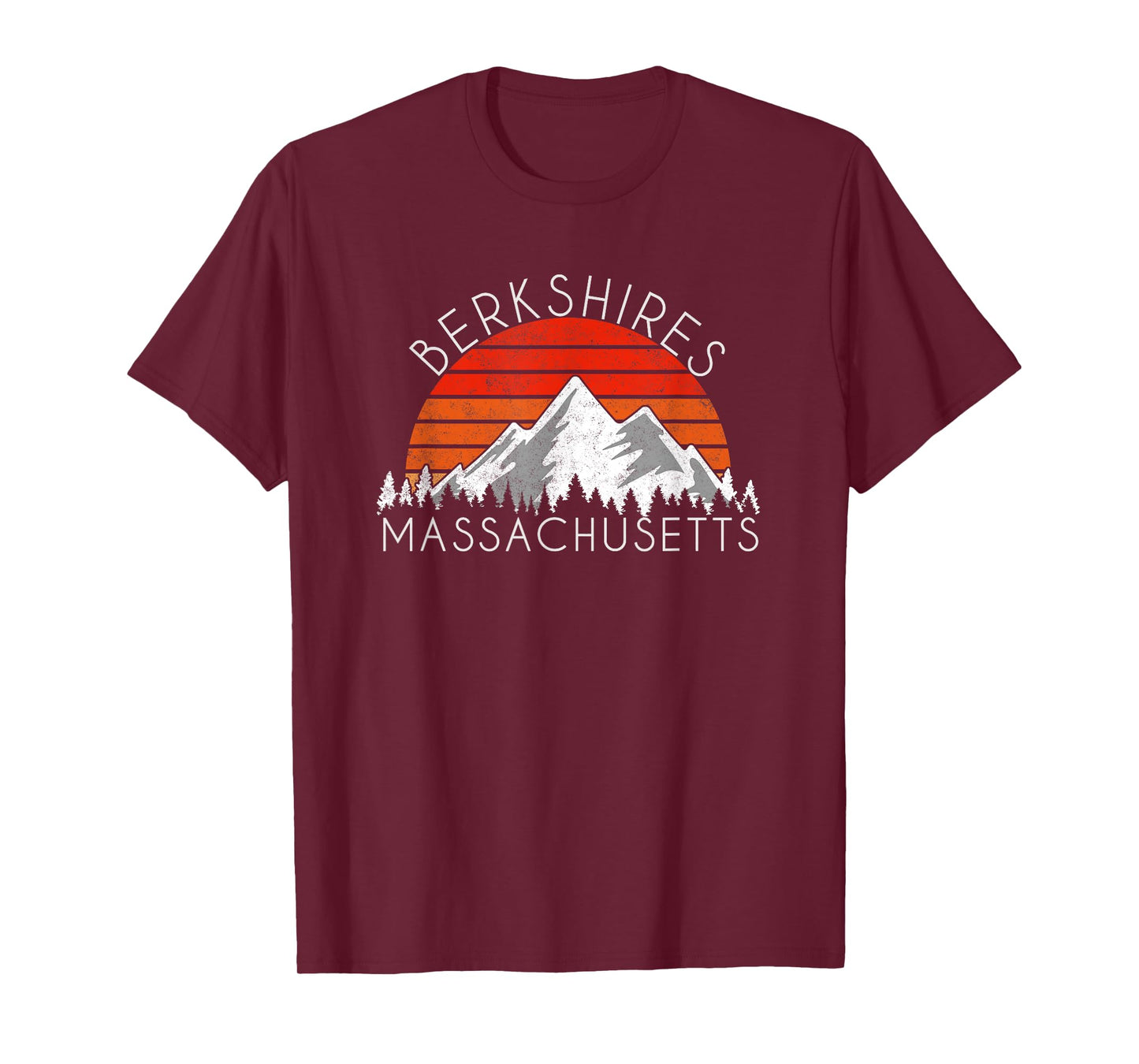Retro Vintage Berkshires, Massachusetts Distressed T-Shirt