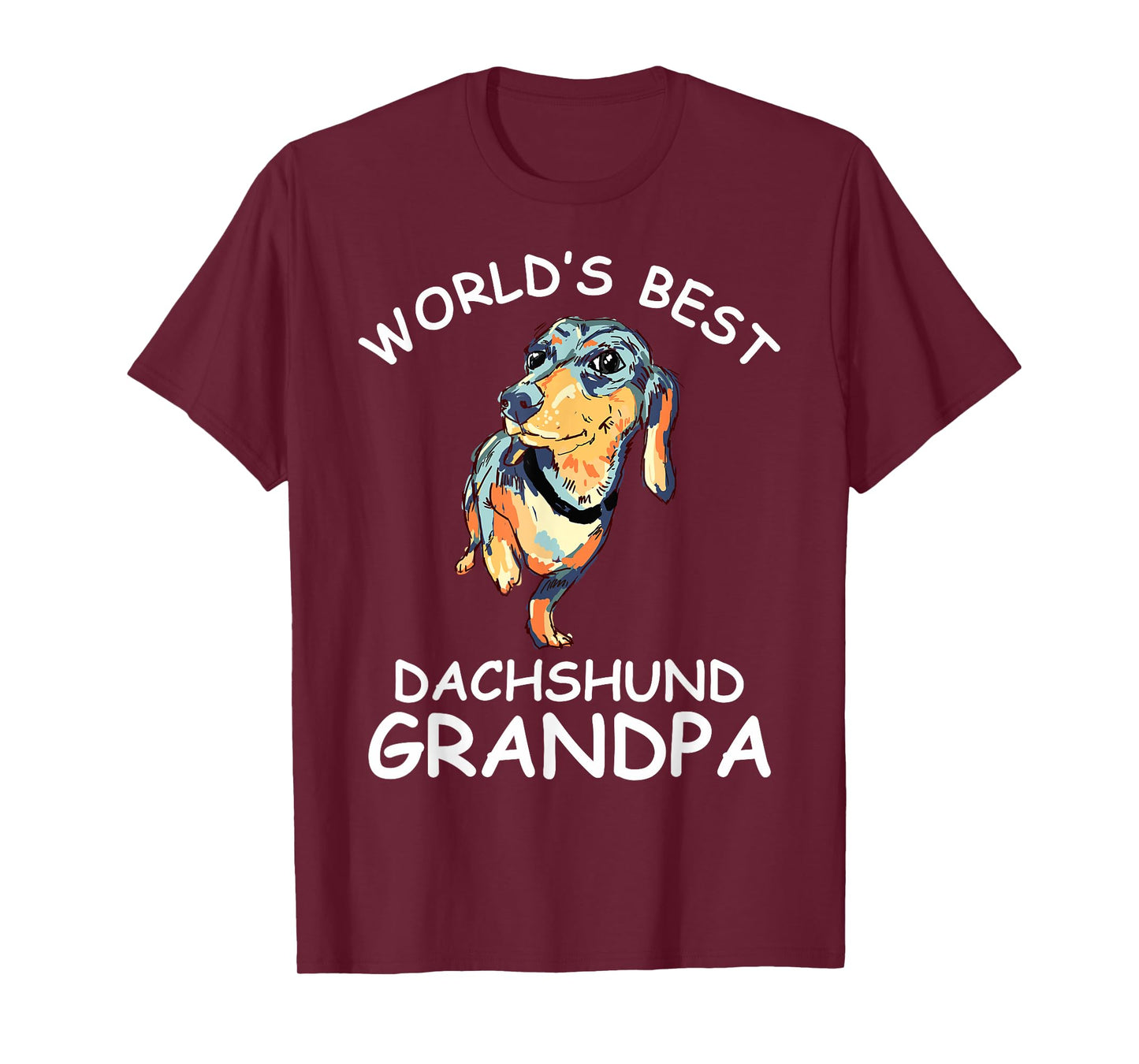 World's Best Dachshund Grandpa Funny Granddog Dog Lover Cute Men Women Kids T-Shirt