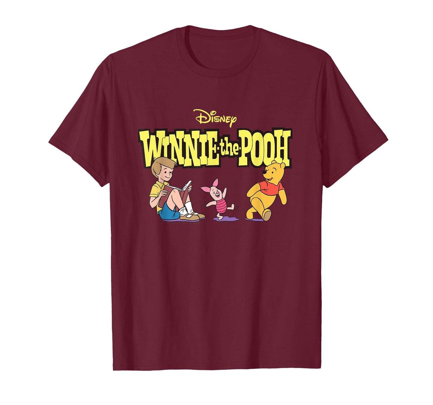 Disney Winnie the Pooh Piglet & Christopher Robin with Logo T-Shirt