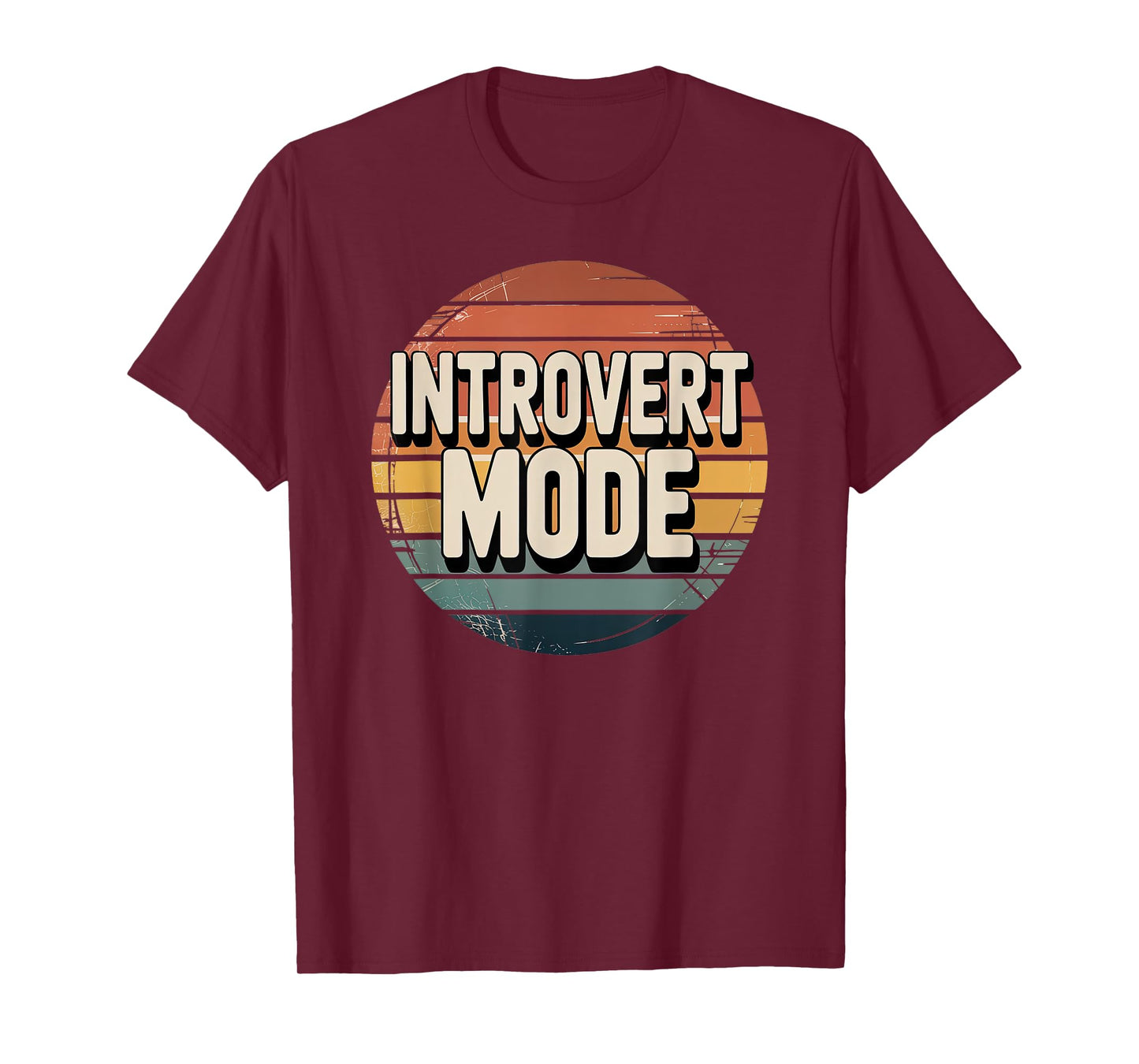 Introvert Mode Funny Retro Sunset Graphic T-Shirt