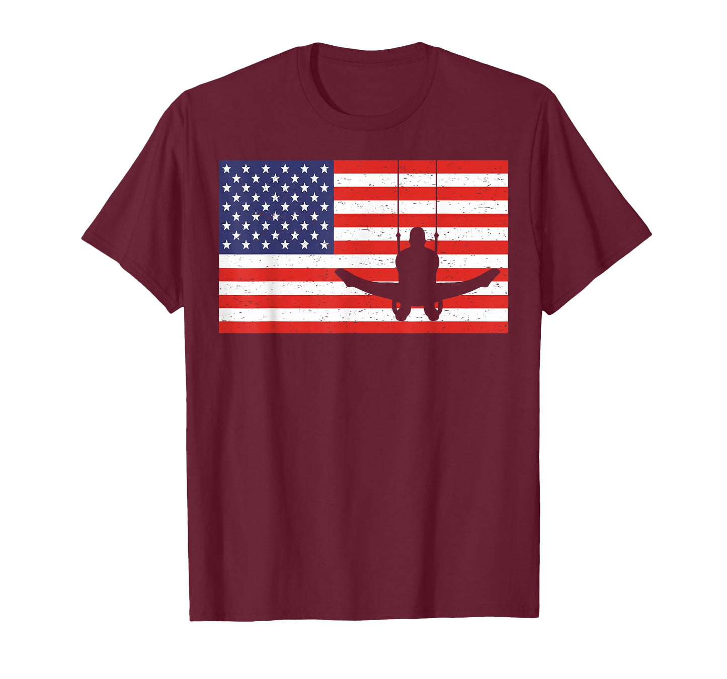 Distressed Gymnastic Rings USA American Flag Vintage Gymnast T-Shirt