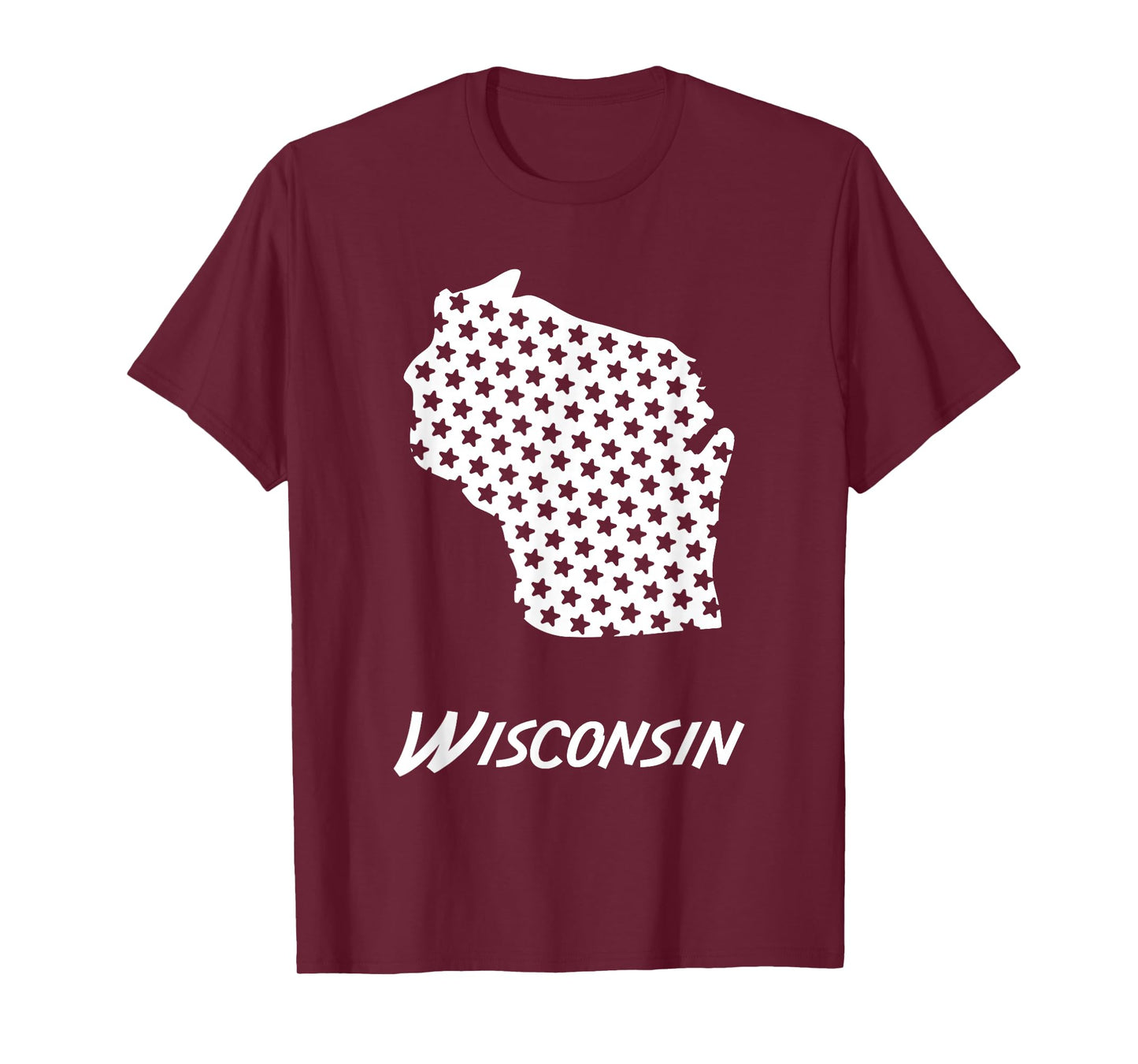Wisconsin USA State Outline Stars Vintage Retro Design T-Shirt