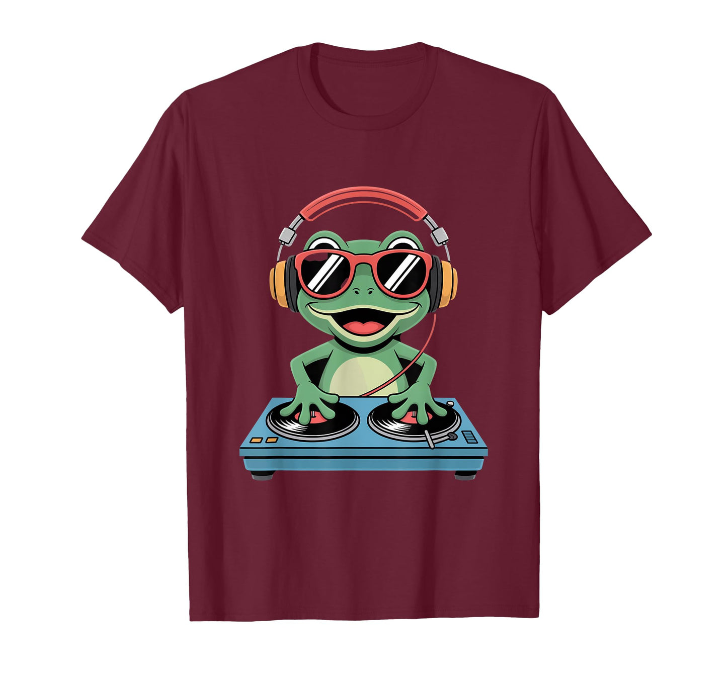 DJ Animal Frog Headphones Turntables T-Shirt