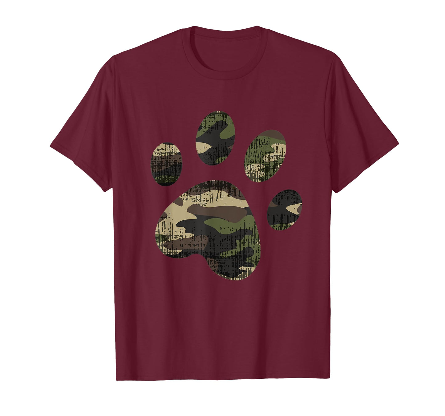 Camo Dog Paw Print funny gift for Pet Parents Men Women Kids T-Shirt