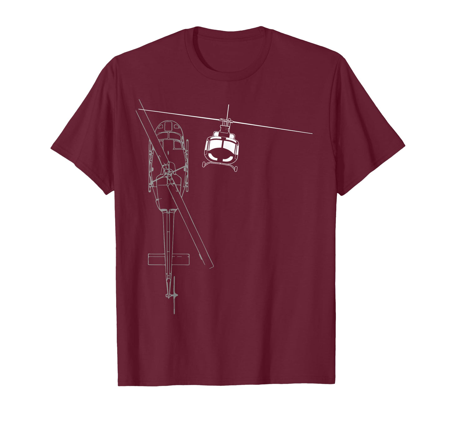 UH-1 Huey Helicopter Line Art T-Shirt T-Shirt