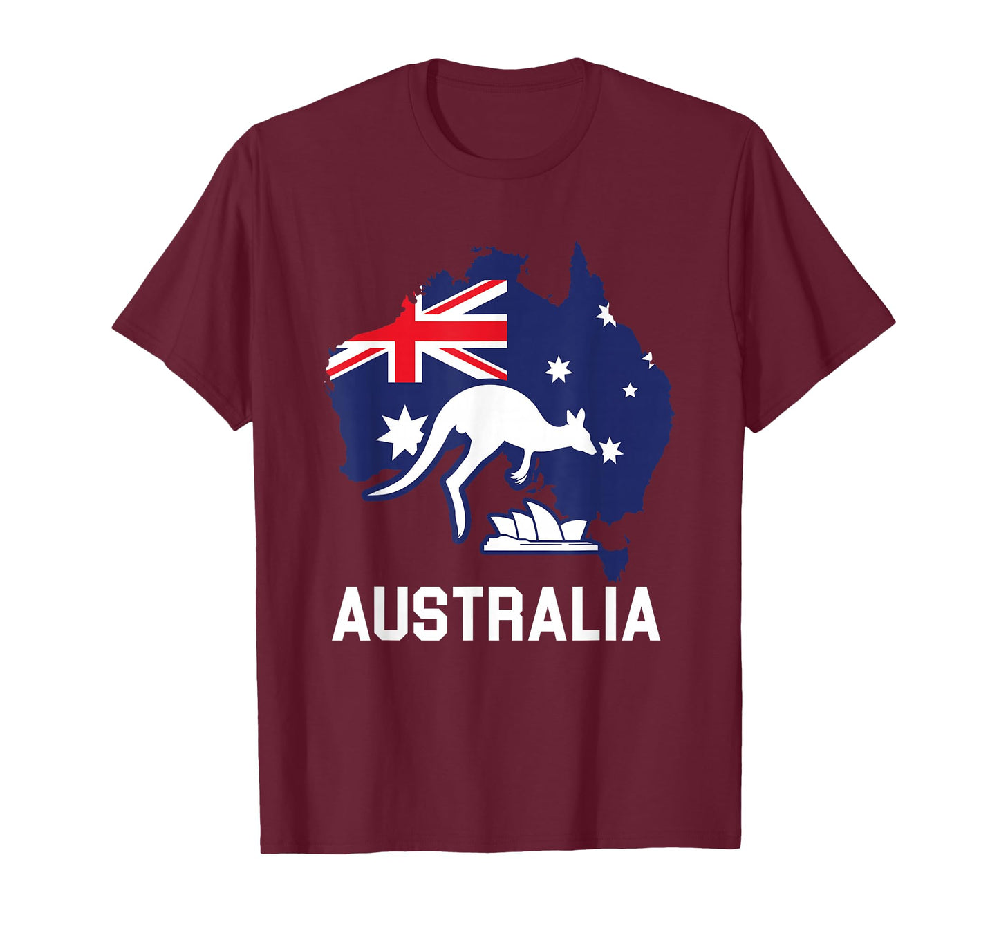 Australia Country Map Australian Kangaroo Melbourne Aussie T-Shirt
