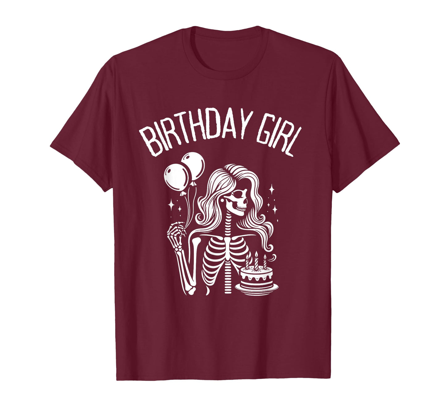 Birthday Girl Cute Gothic Skeleton Women T-Shirt