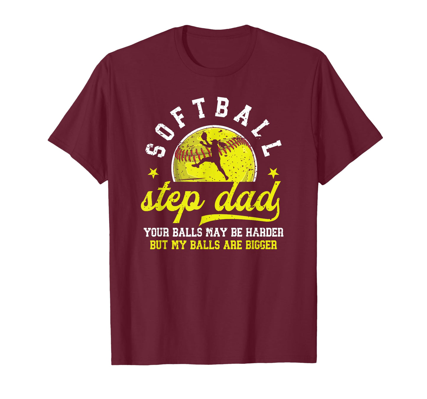 Funny Softball Step Dad Of A Softball Player Stepfather T-Shirt