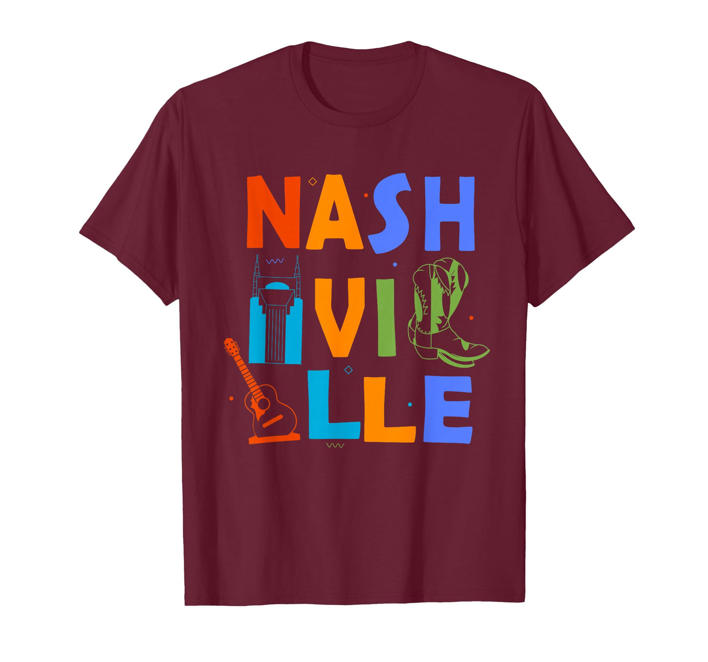 Souvenir From Nashville Tn Trip Guitar Music City Nashville T-Shirt