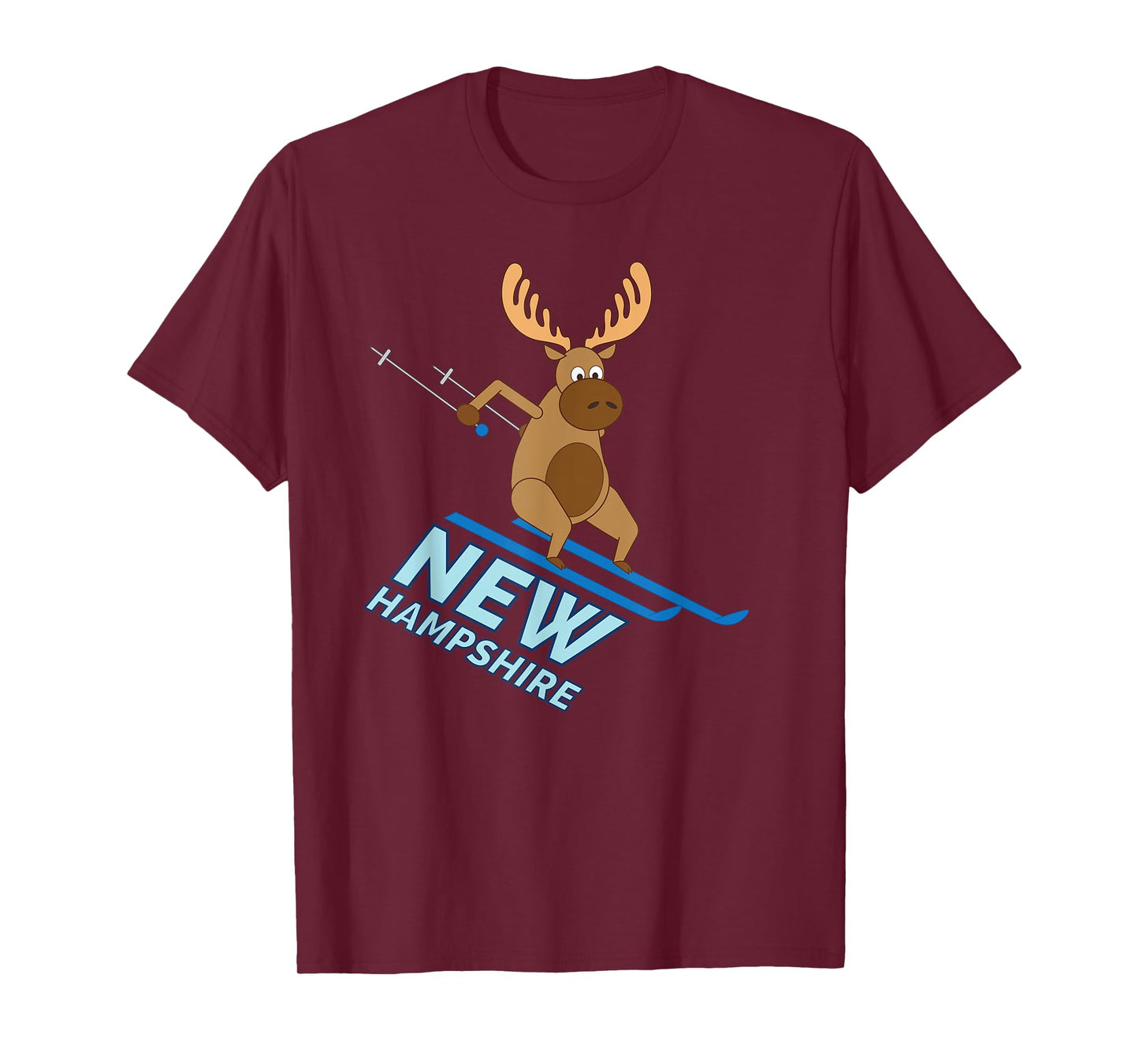 New Hampshire t-shirt | NH Skiing Moose Winter Shirt T-Shirt