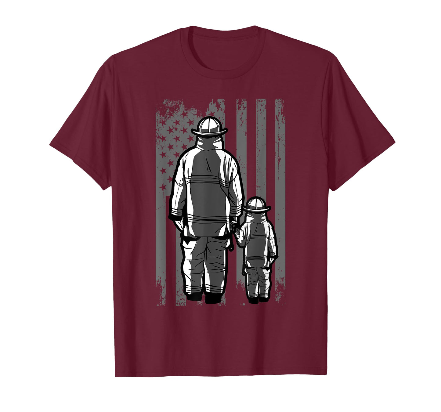 Firefighter Dad Firefighting Patriotic Fireman Father's Day T-Shirt