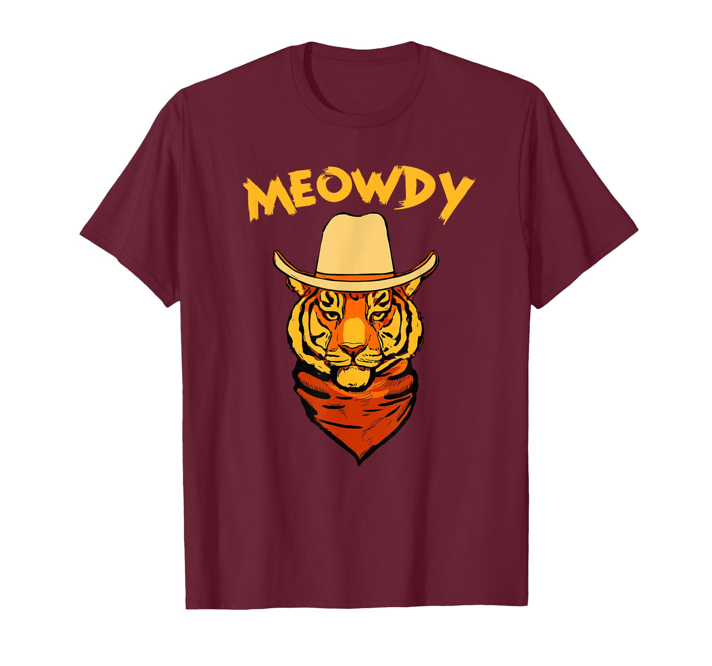 Meowdy Funny Country Tiger Cowboy Cat Western Wear T-Shirt