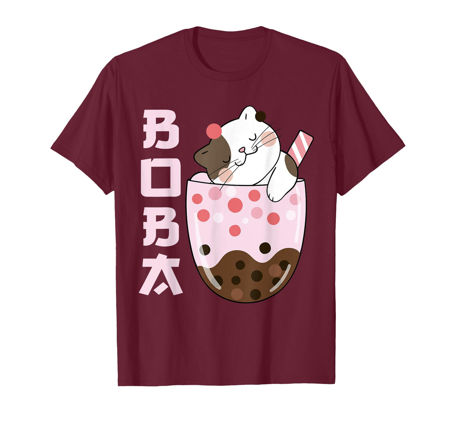 Kawaii Cat Bubble Boba Milk Ice Tea Lover Design Cute Anime Men Women Kids T-Shirt