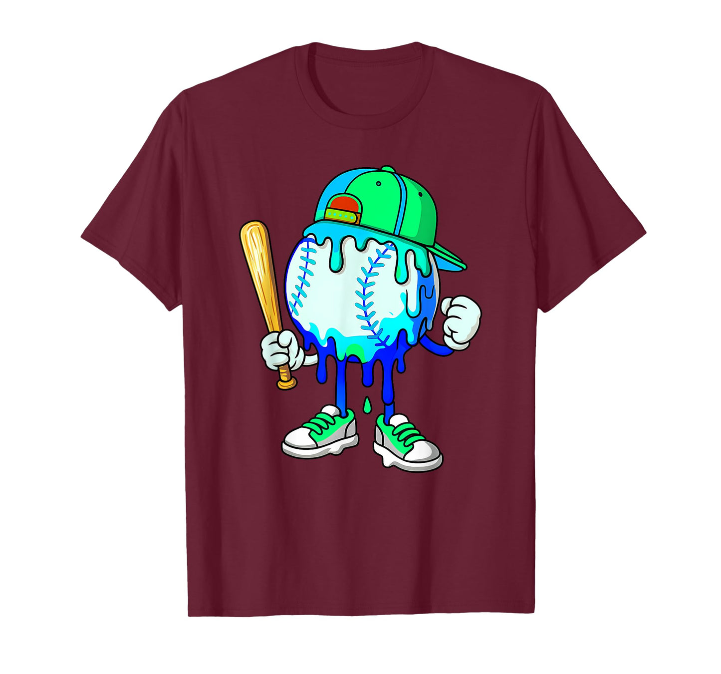 Funny Football Drip for Boys Kids Youth Dripping Ice Cream T-Shirt