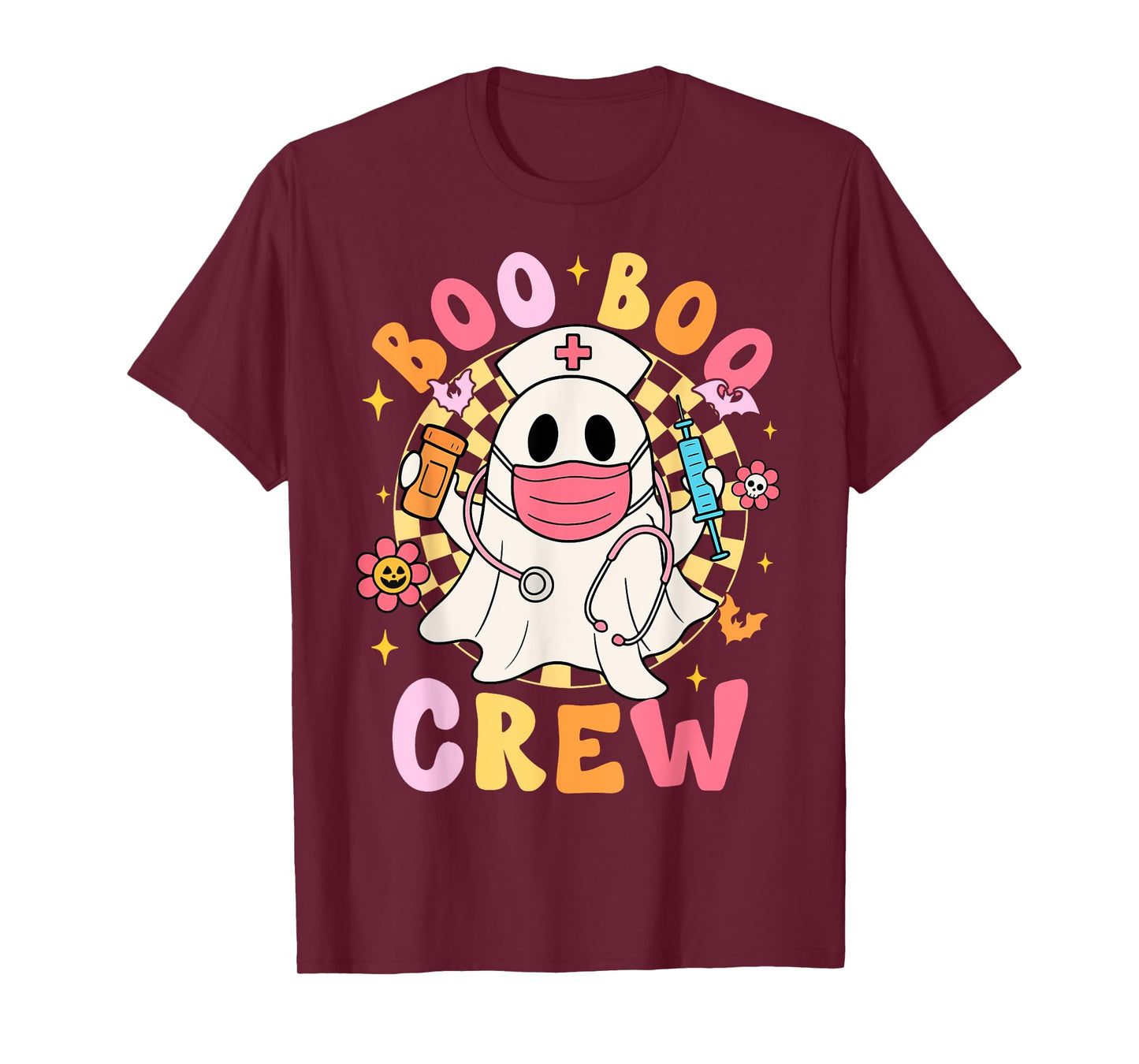 Groovy Boo Boo Crew Nurse Funny Ghost Women Halloween Nurse T-Shirt