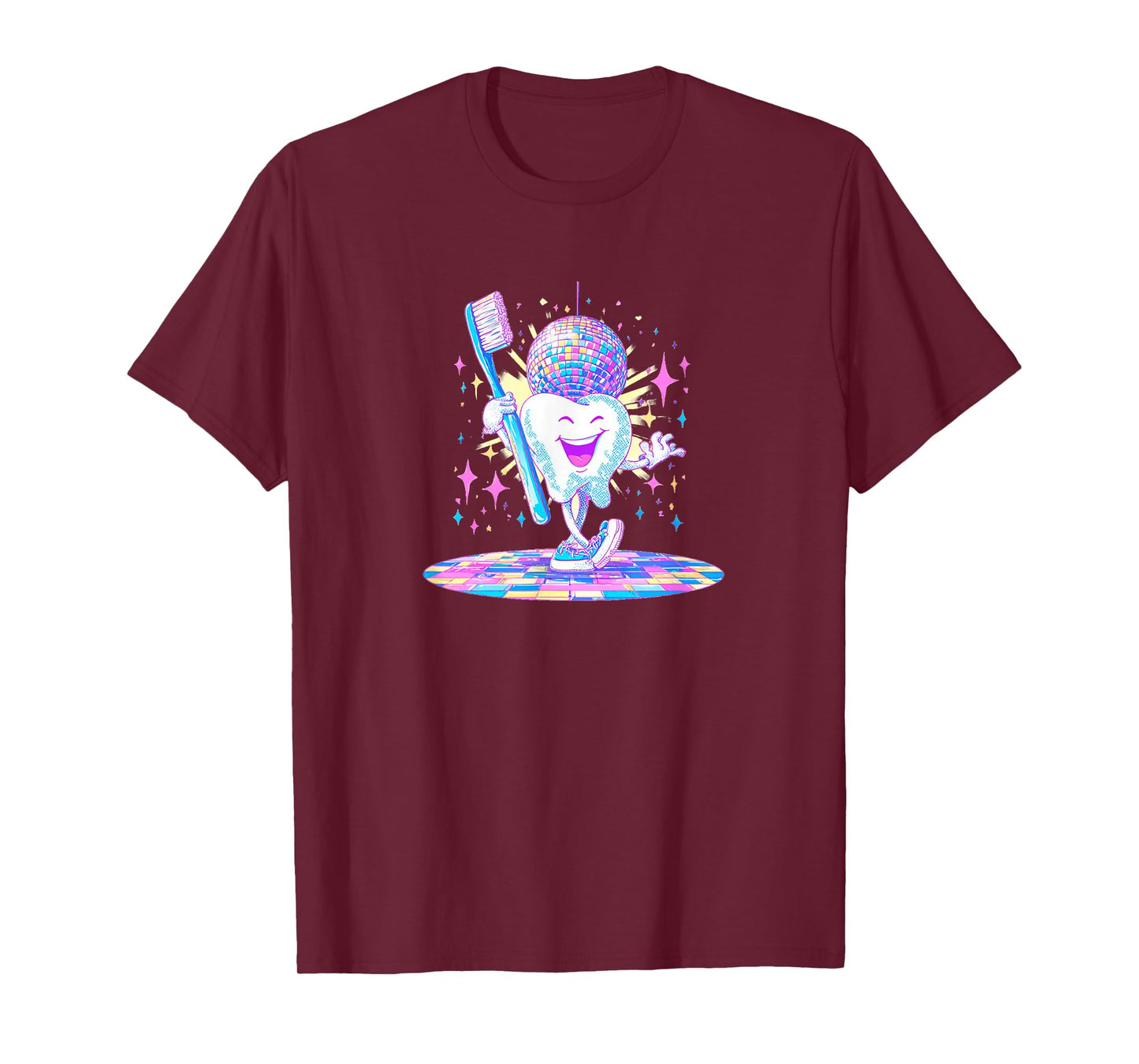 Nice Toothbrush in Retro Disco with Tooth Graphic T-Shirt