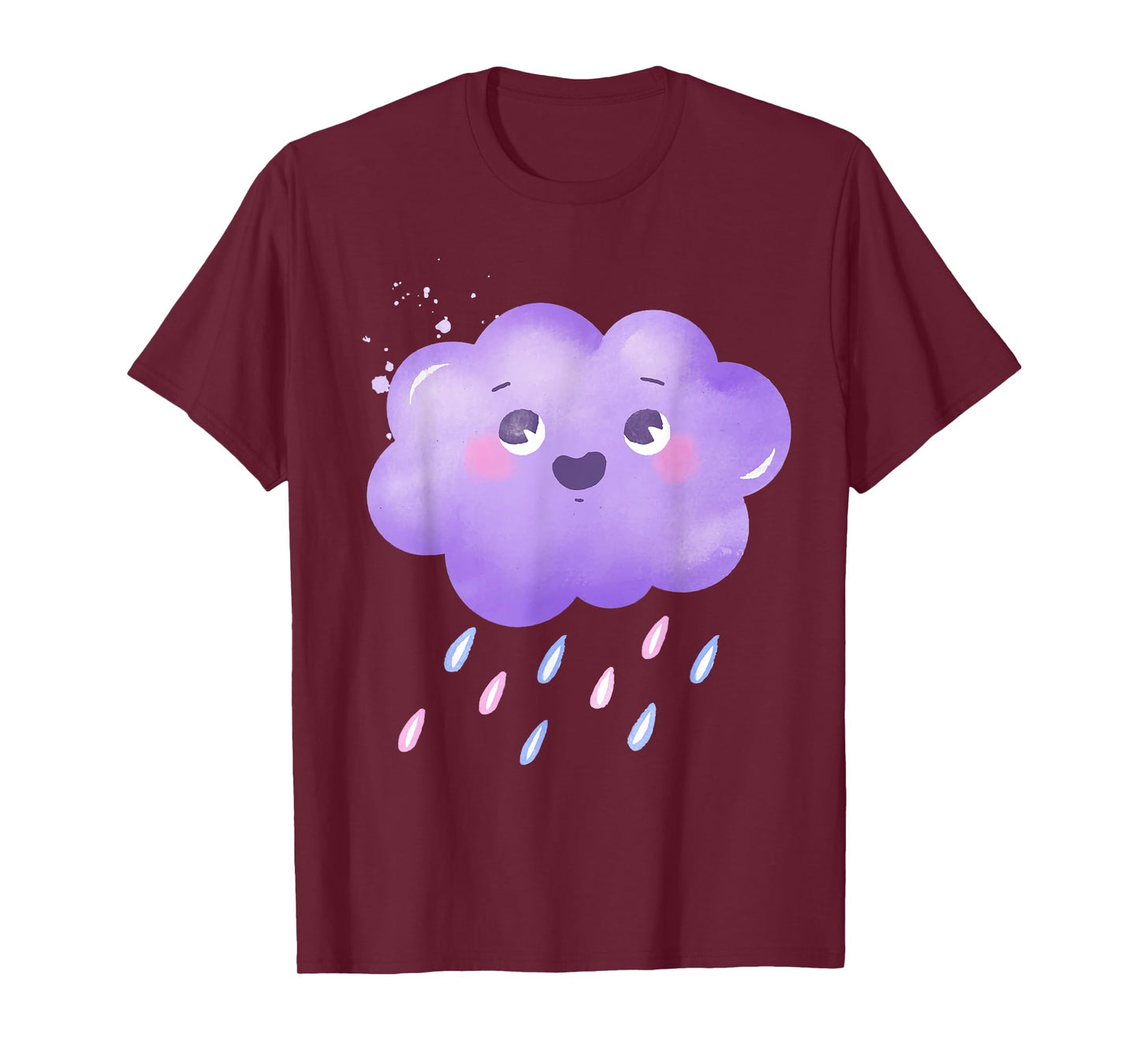 Funny Purple Clouds Rain Drop Boy Girl Kids T-Shirt