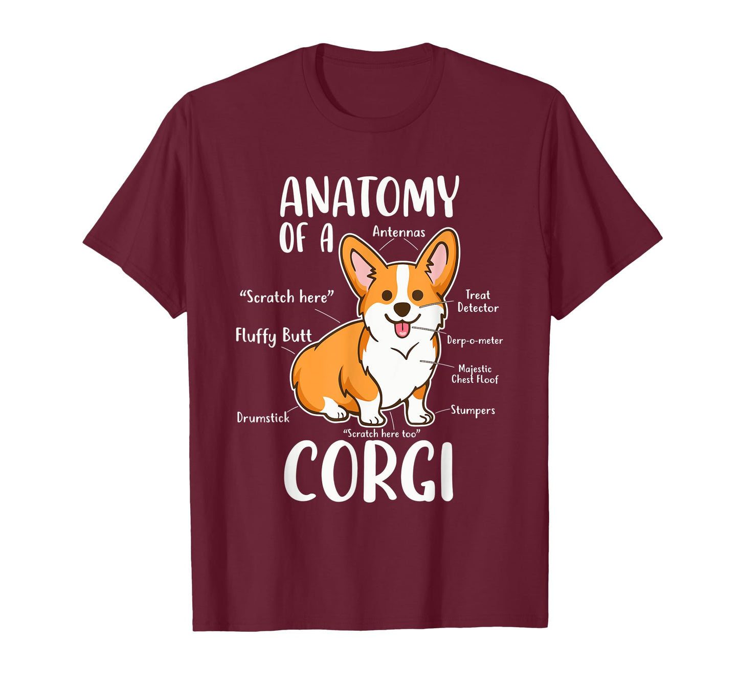 Anatomy Of A Corgi Funny Dog Apparel Men Women T-Shirt