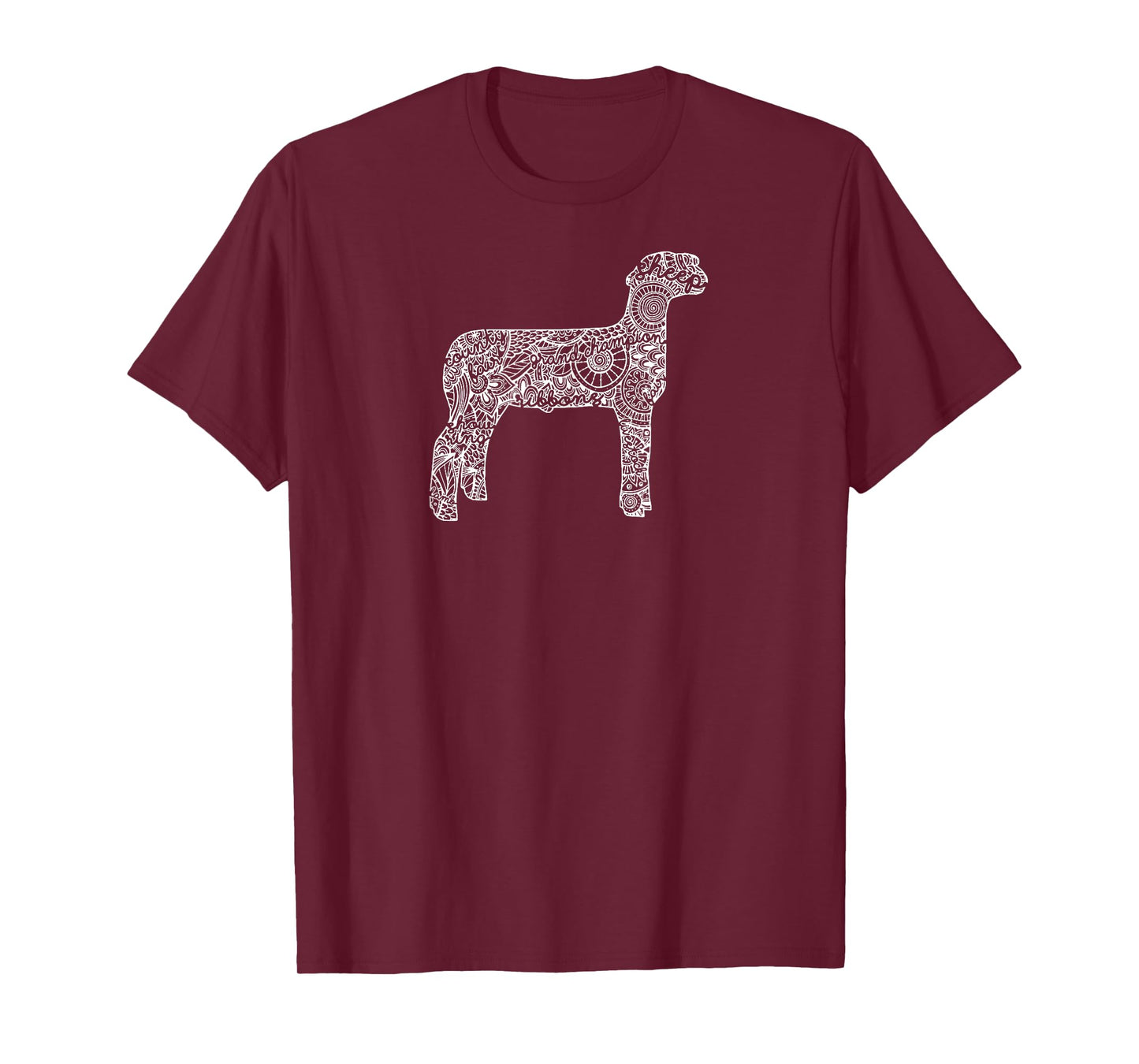 Sheep Livestock Show Mandala T-Shirt - Lamb Ram Stock Show T-Shirt