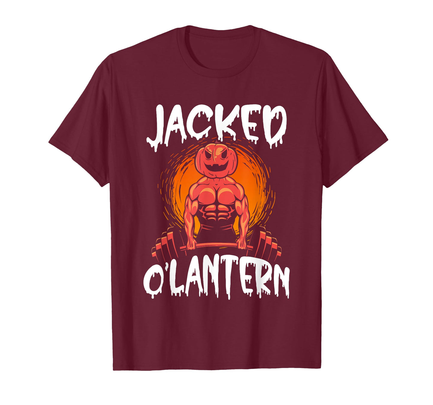 Jacked O Lantern Halloween Weightlifting Muscle Workout T-Shirt