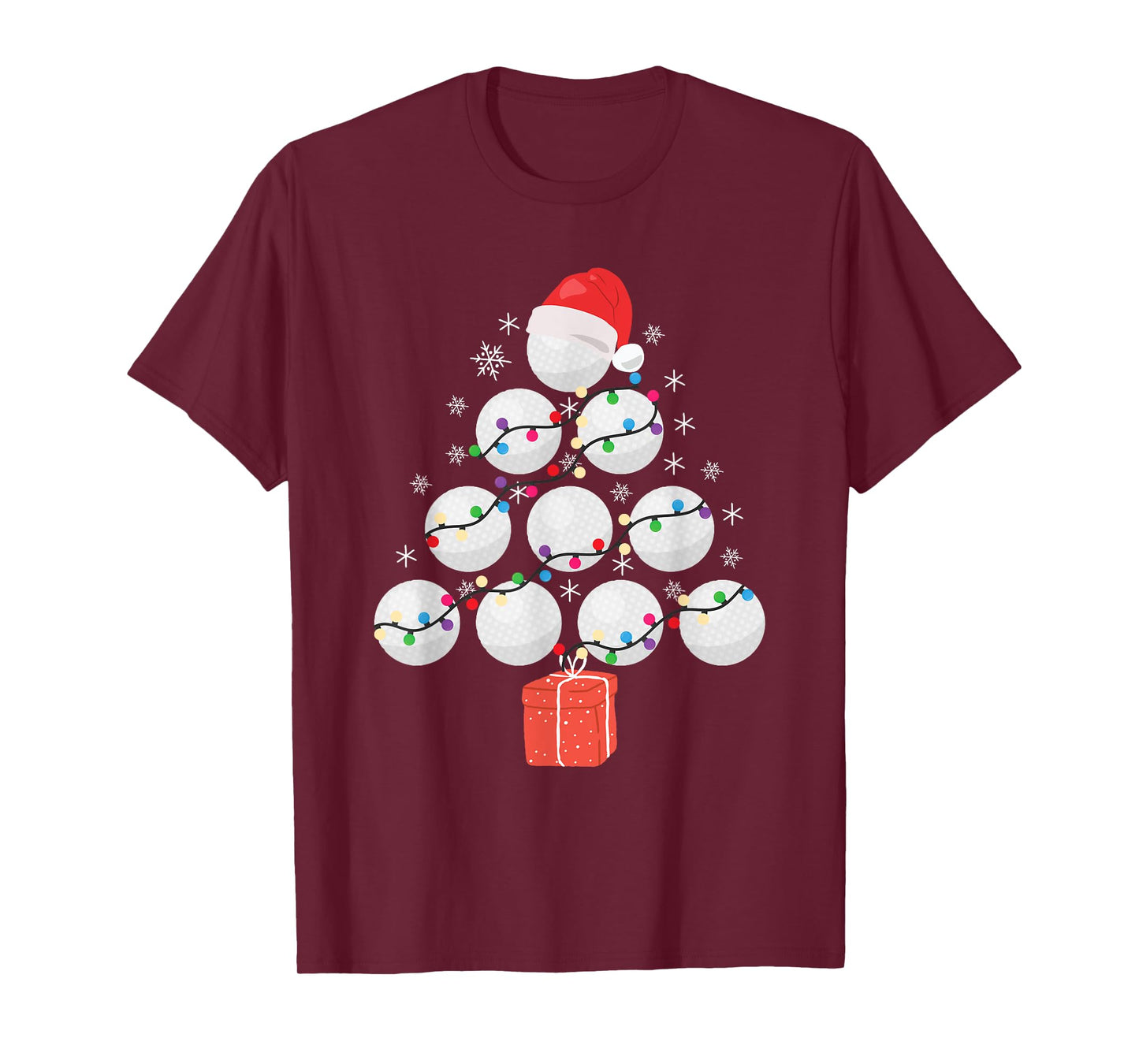 Funny Golfing Christmas Tree Christmas Golf Ball Golfer T-Shirt