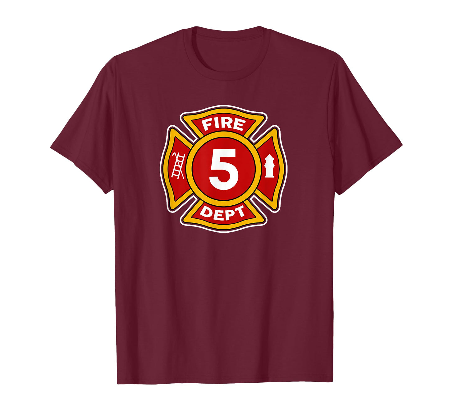Fire 5 Dept Shirt | Firefighter Hero 5th Birthday Boys Gift