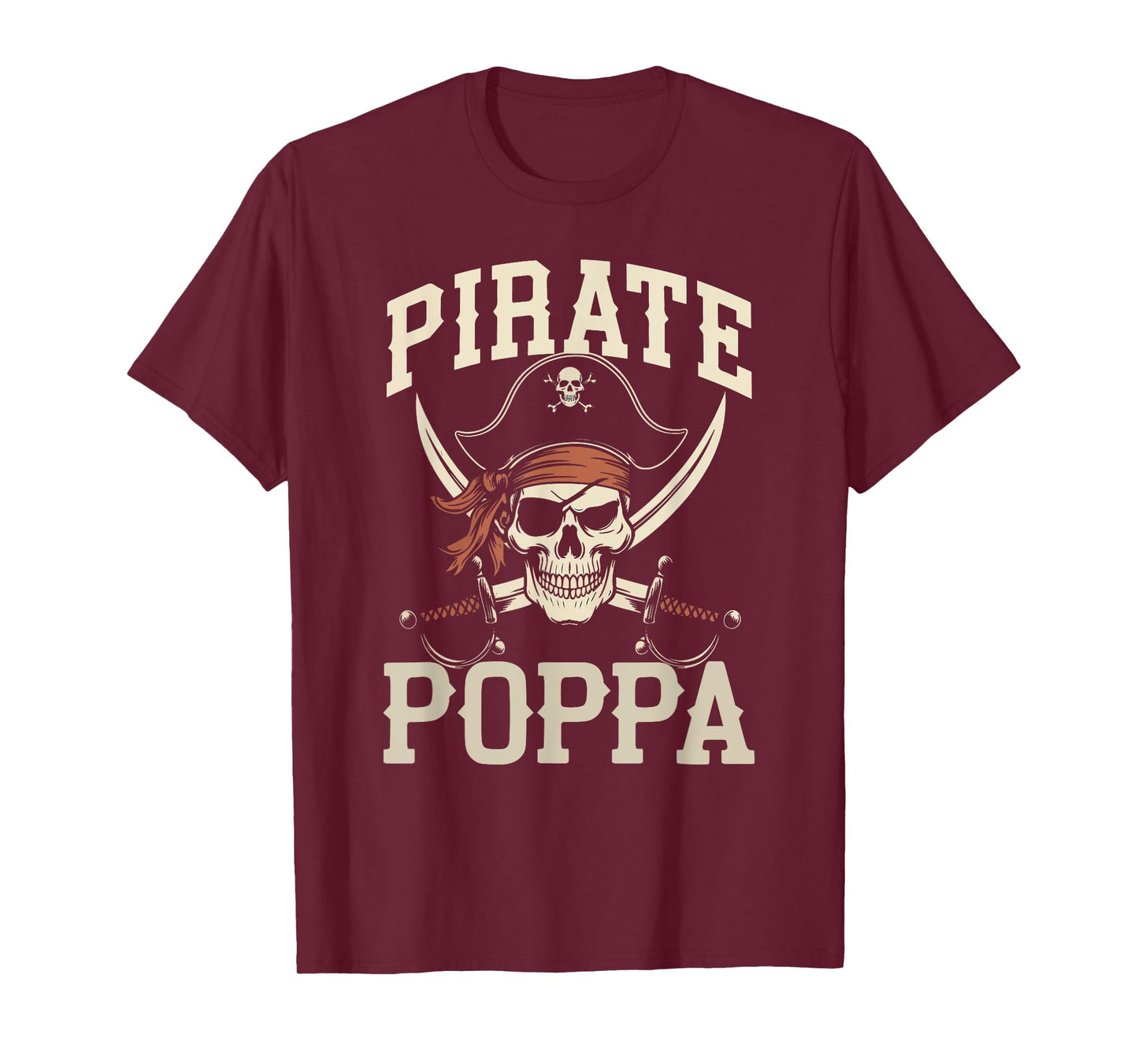 Pirate Poppa Funny Captain Matching Halloween Costume T-Shirt