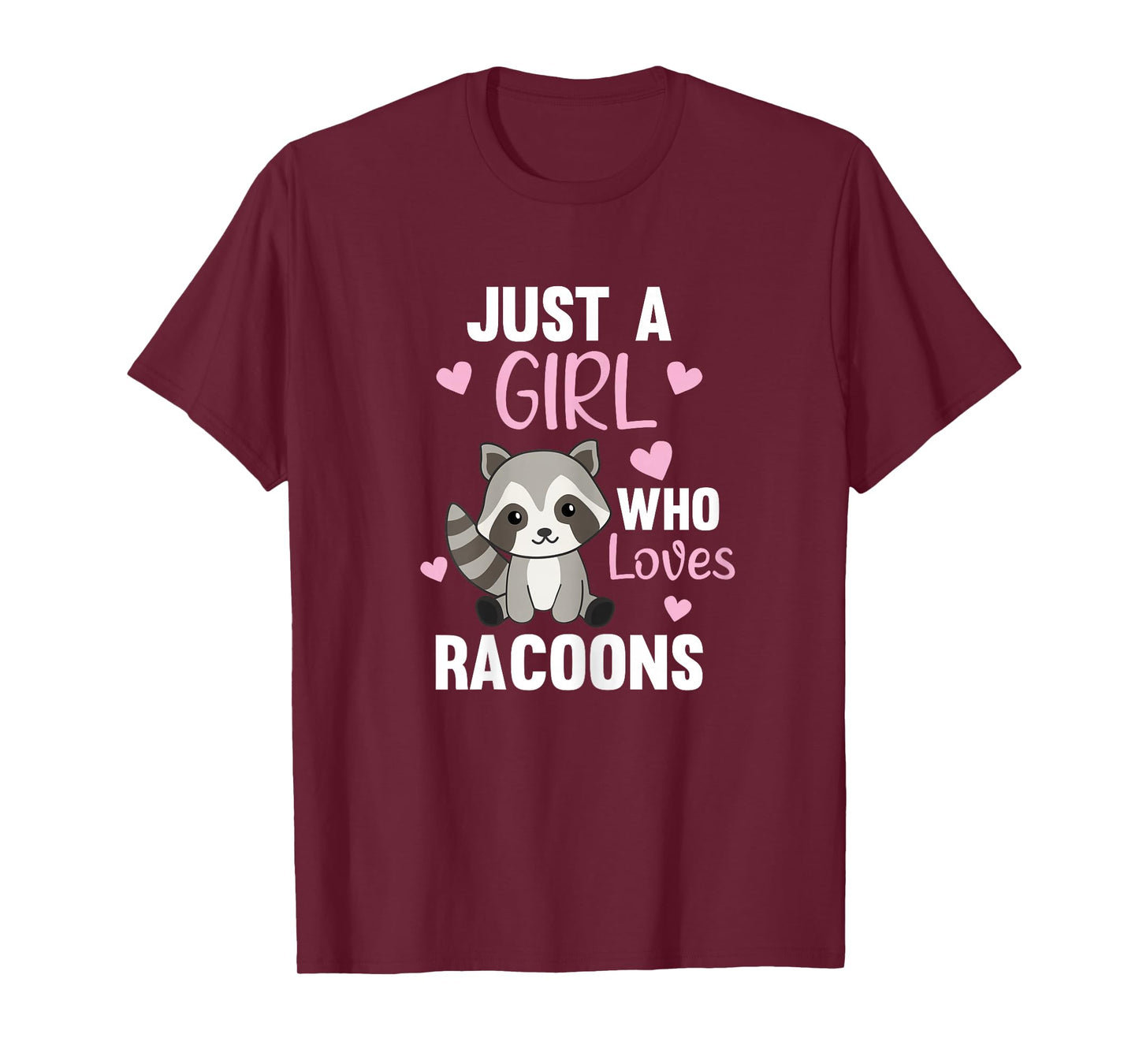 Just A Girl Who Loves Racoons Kawaii Raccoon for Girls T-Shirt