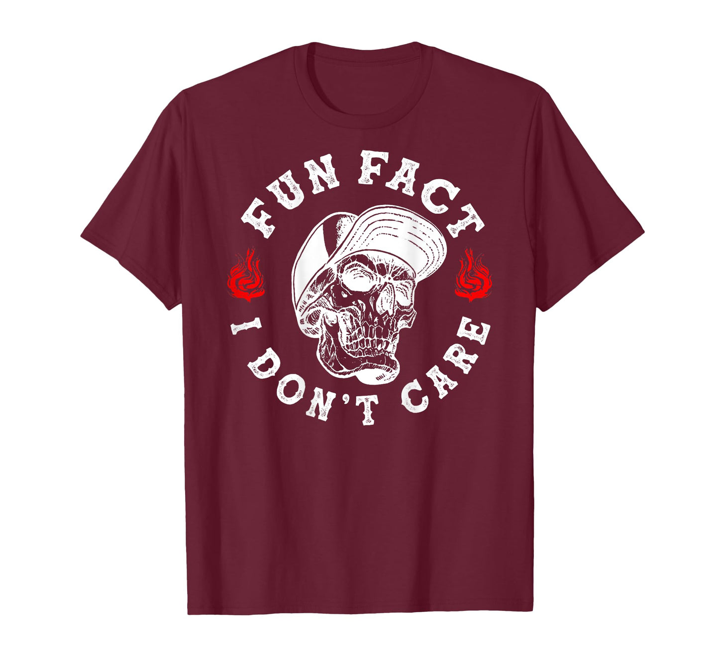 Fun Fact I Don't Care Funny Skeleton Sarcastic (ON BACK) T-Shirt