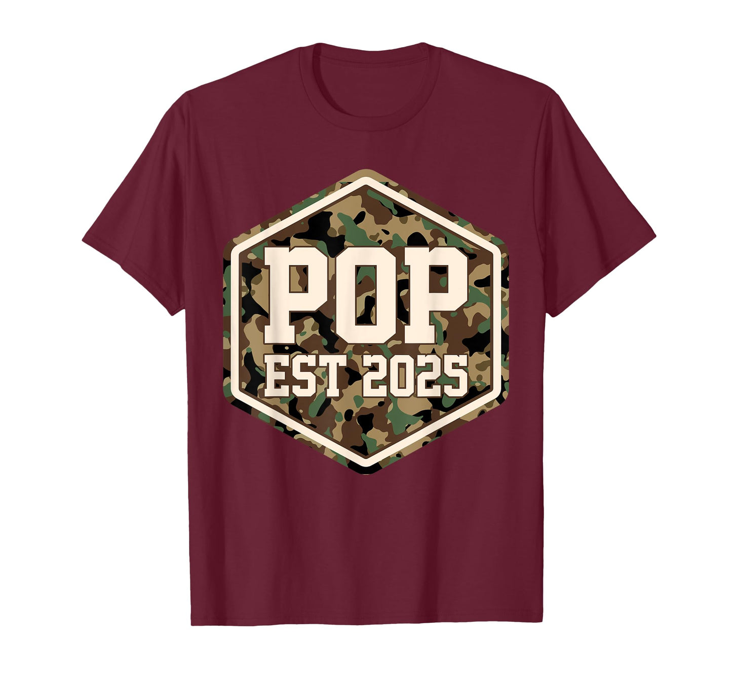 CAMO Pop Est 2025 Father's Day New Pop Baby Announcement T-Shirt
