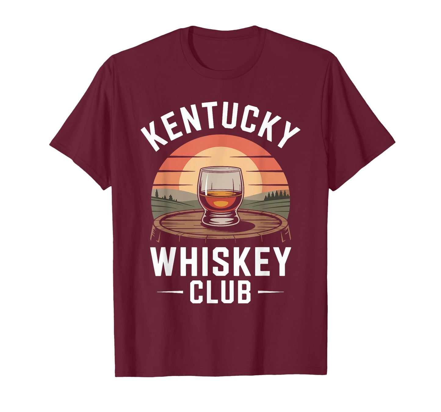 Kentucky Whiskey Club Vintage Sunset Retro Bourbon T-Shirt