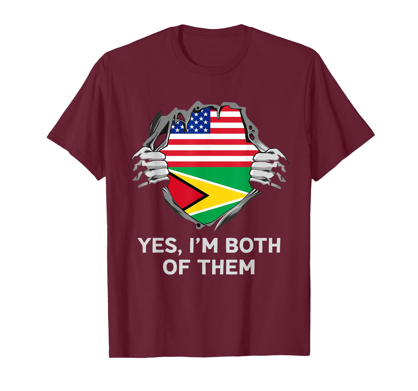 Half American Half Guyanese USA Guyana Flag Mens Womens T-Shirt