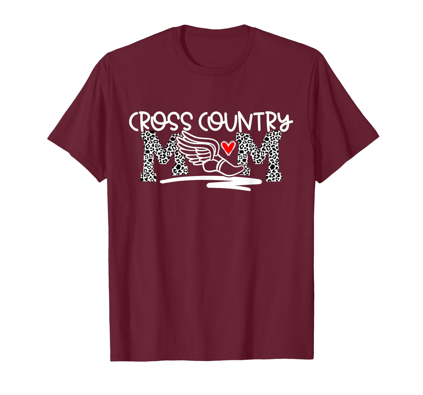 Cheetah Print Cross Country Mom Women's Black T-Shirt, Small