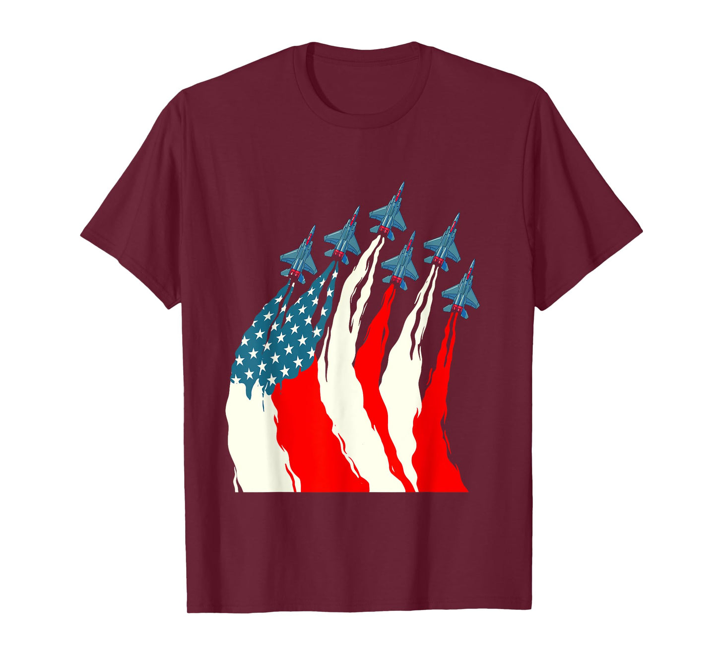 Patriotic USA Flag Fighter Jets - Airline Pilot Aviation T-Shirt