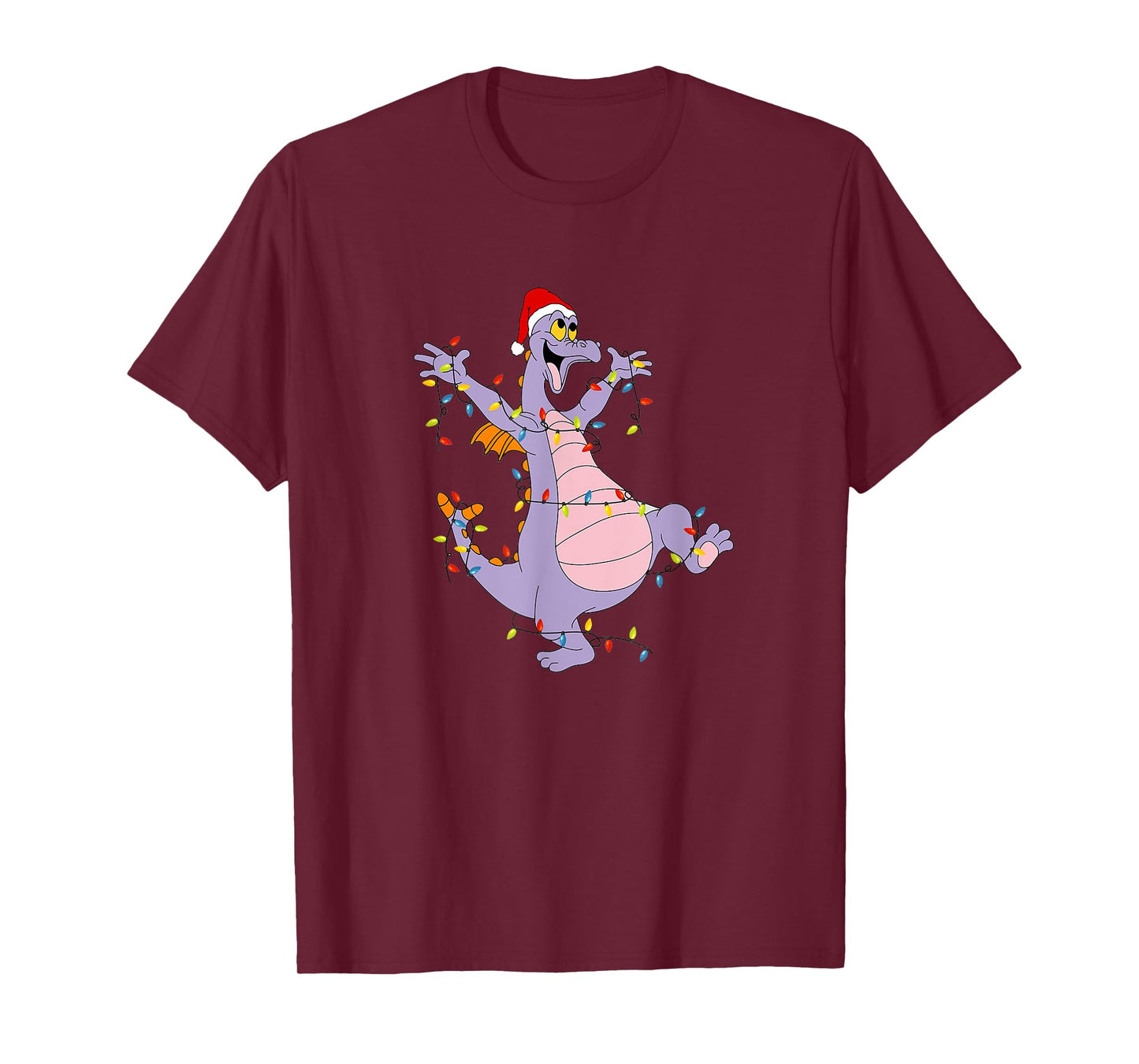 Funny Cute Dragon Figment Lights Christmas Santa Love T-Shirt