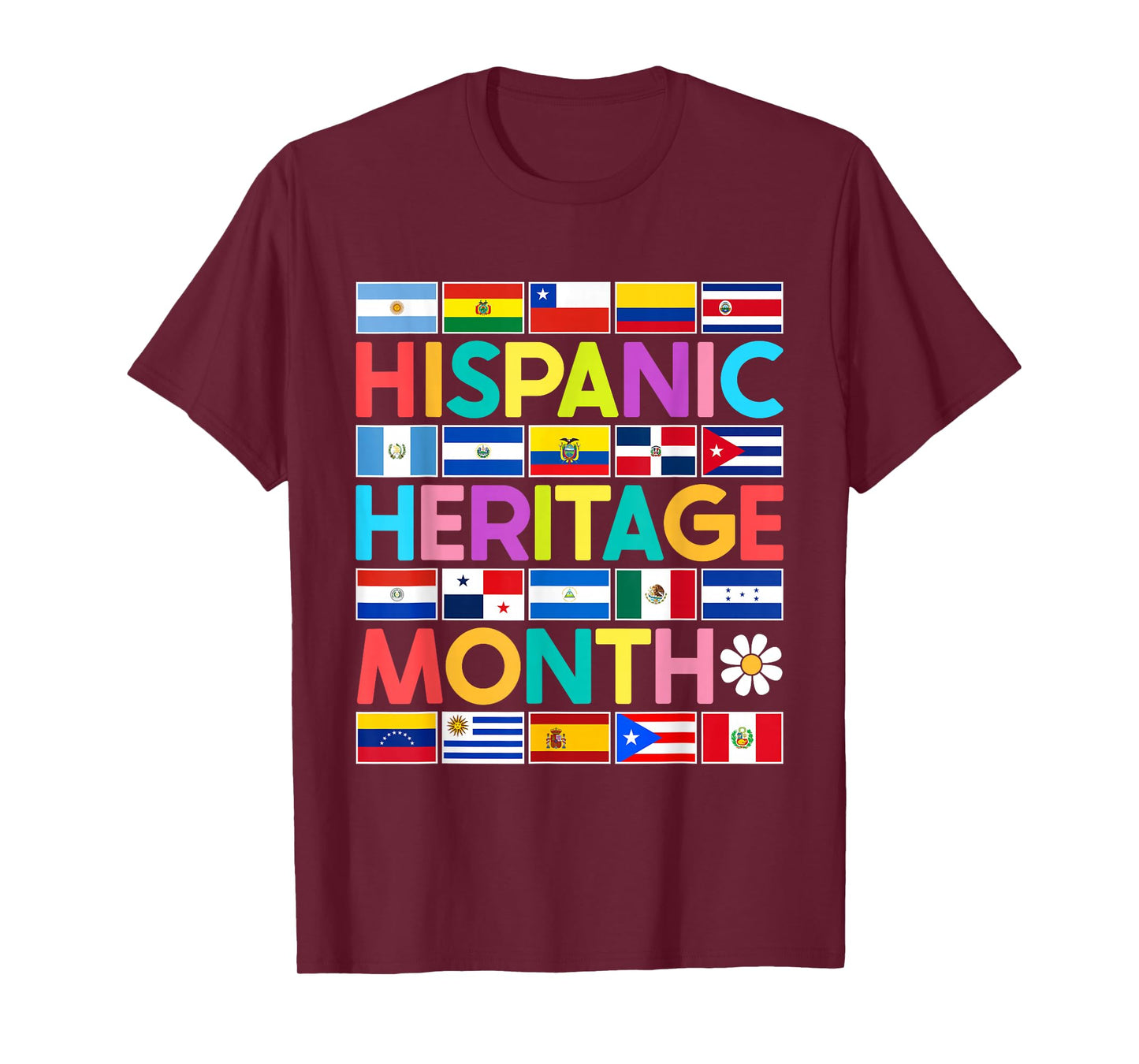 National Hispanic Heritage Month All Countries Flags T-Shirt