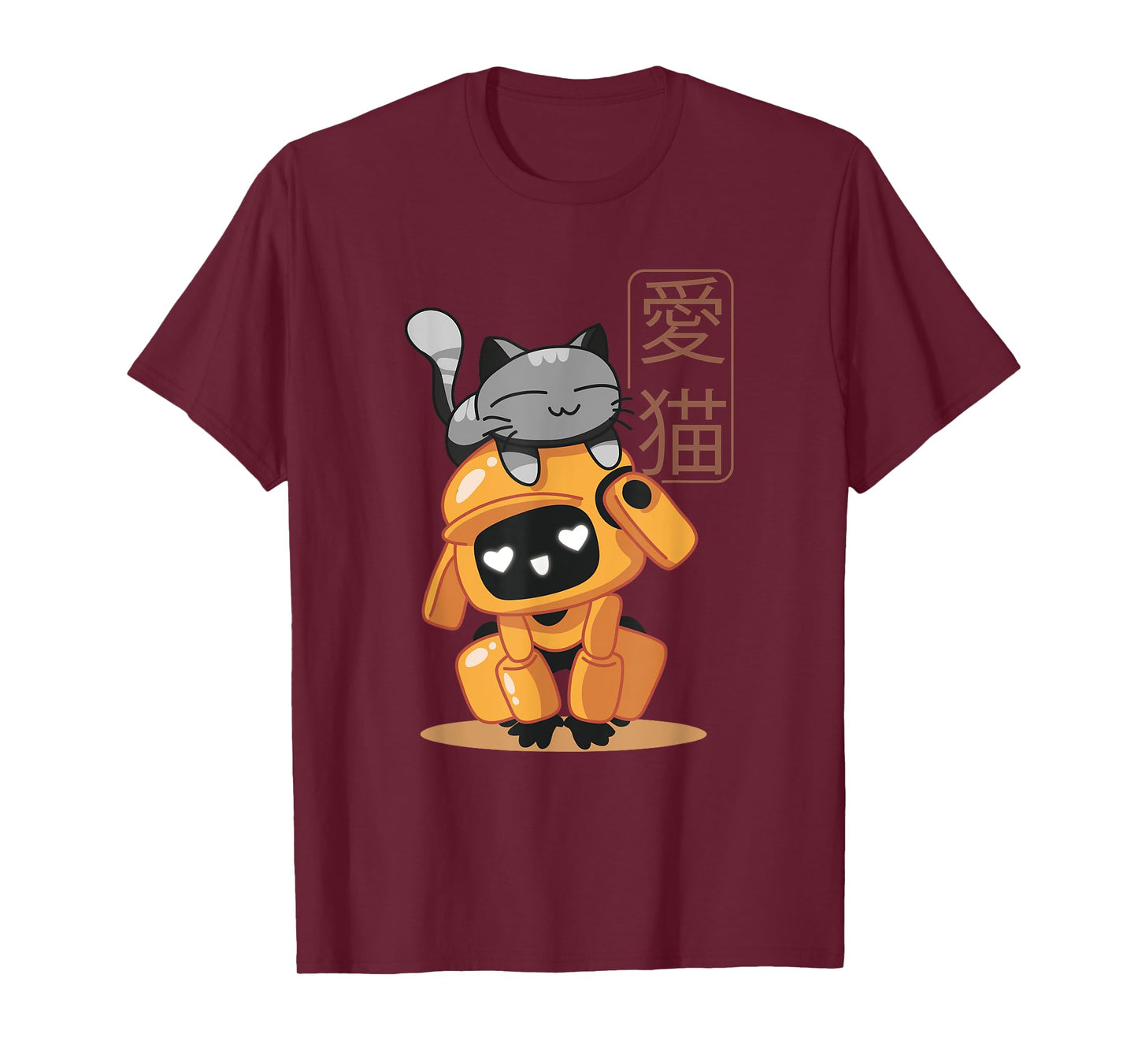 Cute Japanese Robot With A Cat Kawaii Illustration Kids T-Shirt