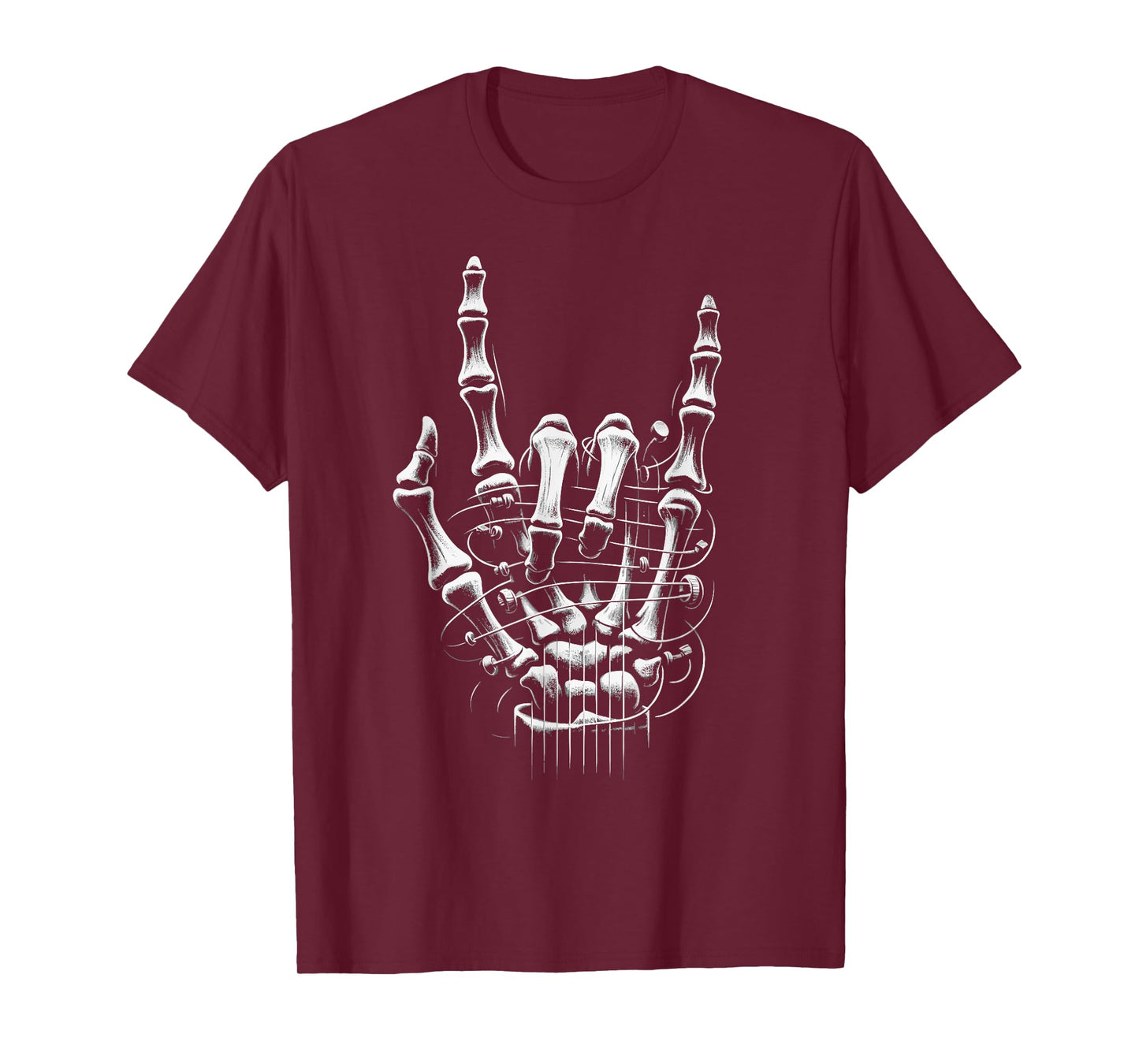 Rock On Skeleton Hand Guitar Rock & Roll Punk Rock Band T-Shirt